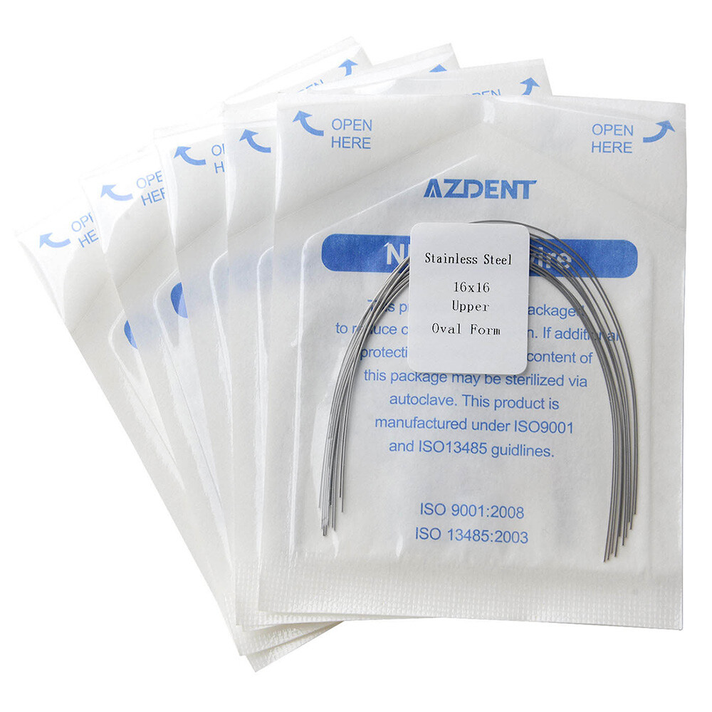 Los alambres de ortodoncia dental rectangular oval arco de acero inoxidable