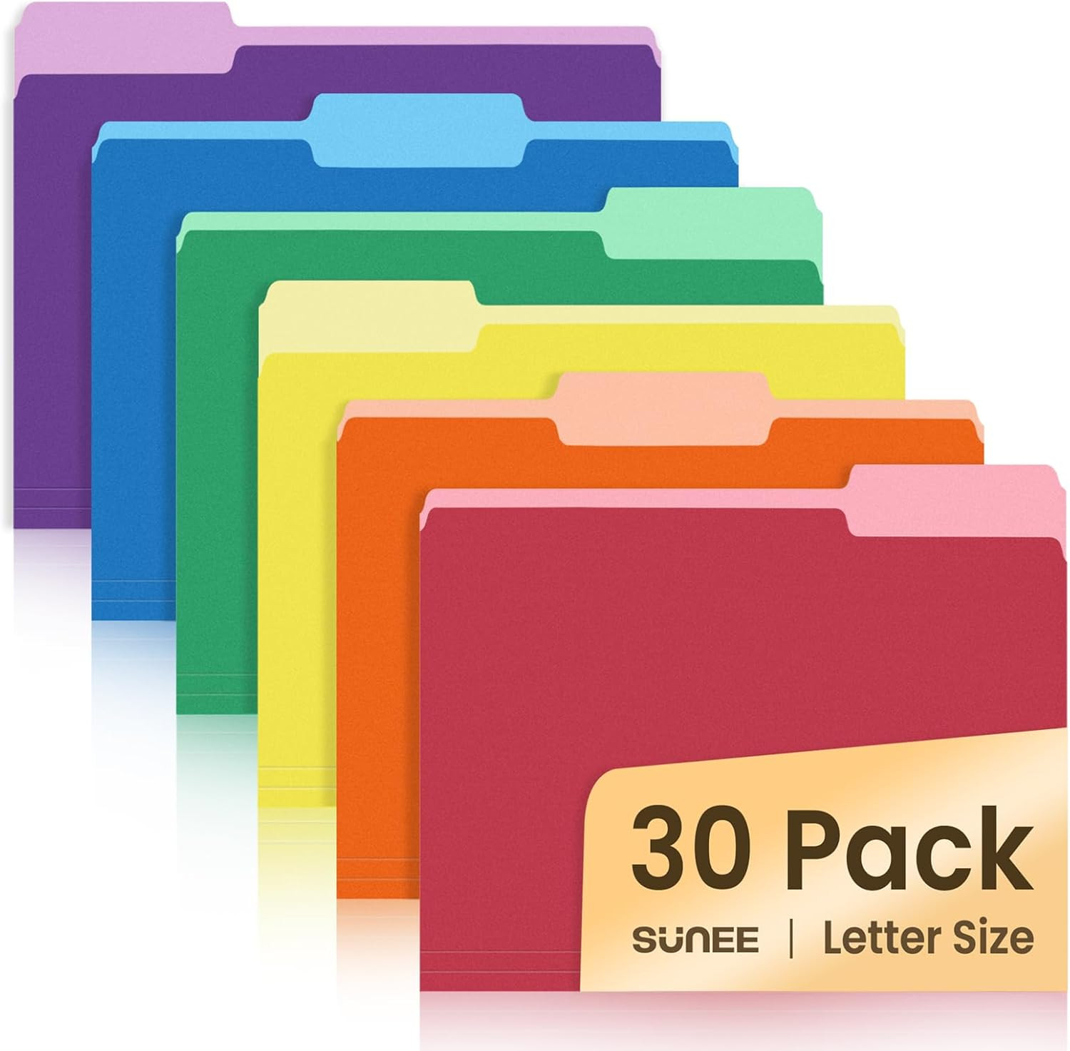 File Folders, 30 Pack Manilla Folders 8.5 x 11, Colored File Folders Home Office