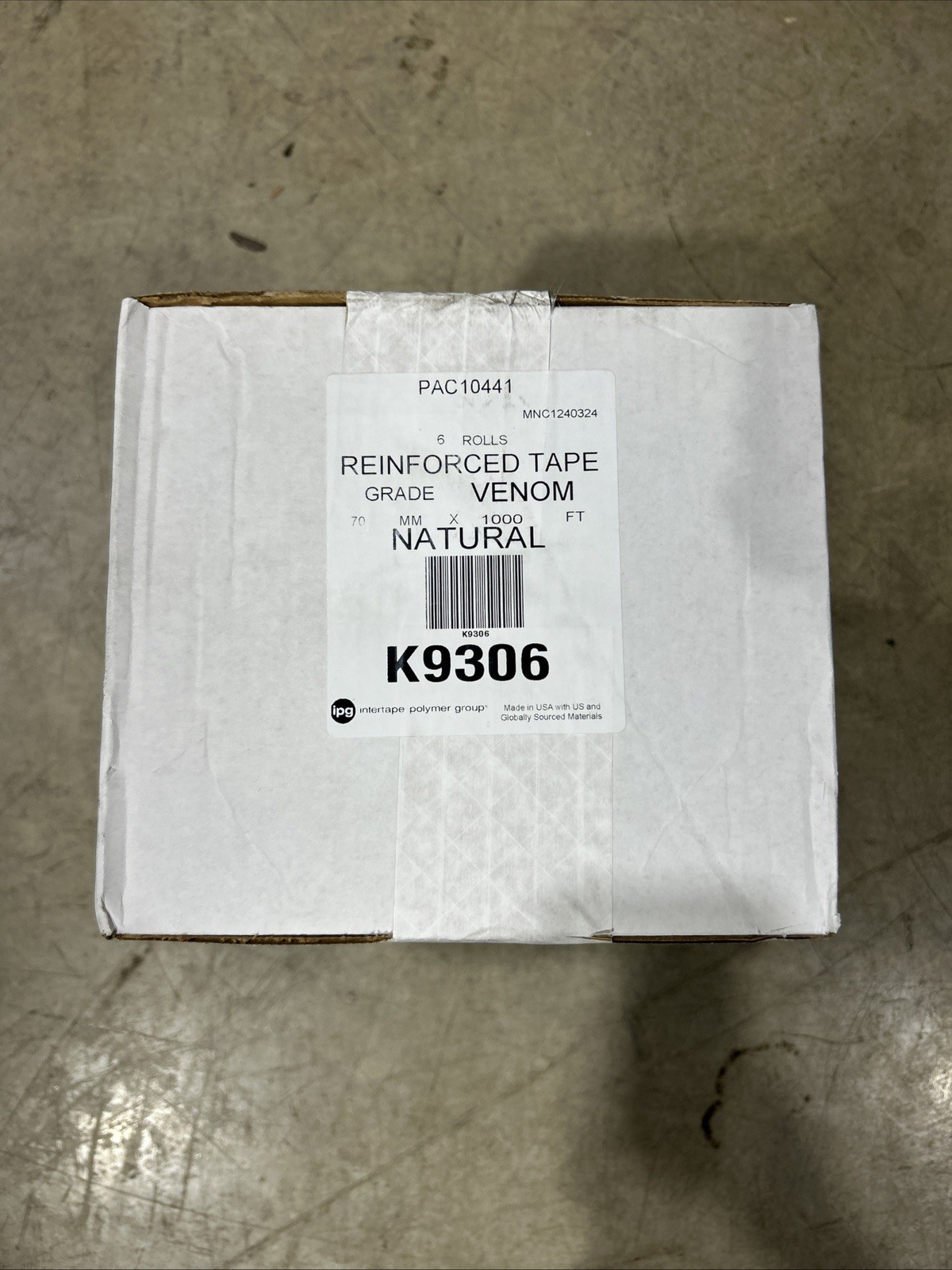 (6 Rolls) Venom K9306 Reinforced Water Activated Tape – Intertape 2.75″ x 1000′