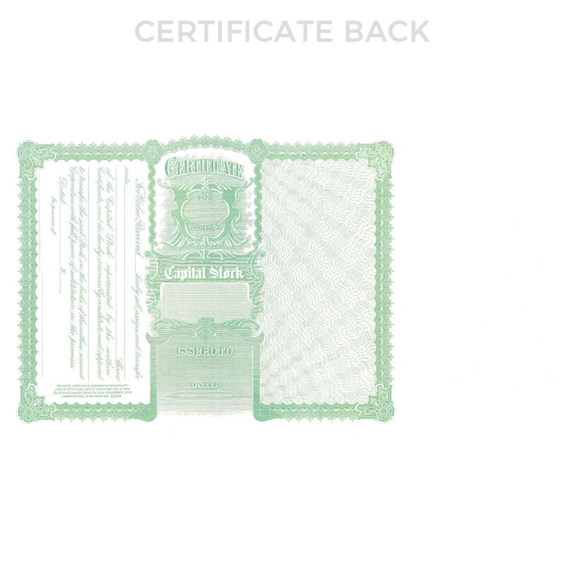 NEW Goes 70-1/2 Stock Certificate Size 8-1/2″ Tall x 15″ Wide