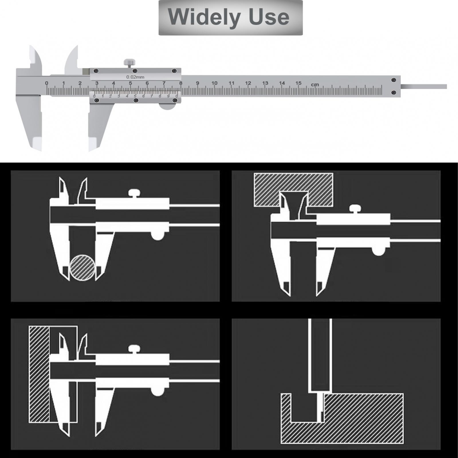 Vernier Caliper Measuring Tool 150mm Manual Non Digital Calipers 0.02mm Accuracy