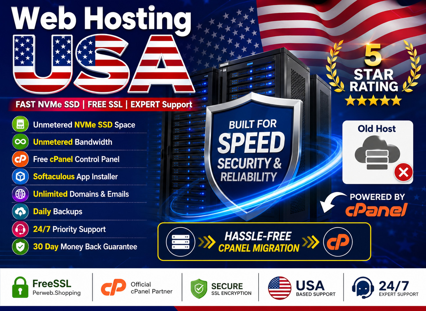Web Hosting USA – 🌐 Unlimited High Speed SSD + Free SSL & Emails | $14.99/Year!