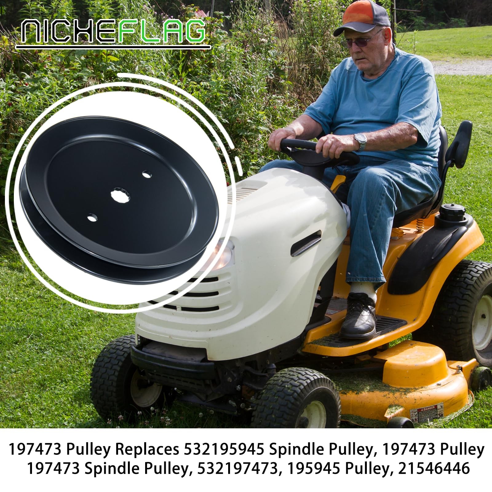NICHEFLAG 197473 Pulley Replaces Husqvarna 532195945 A33 1×532195945