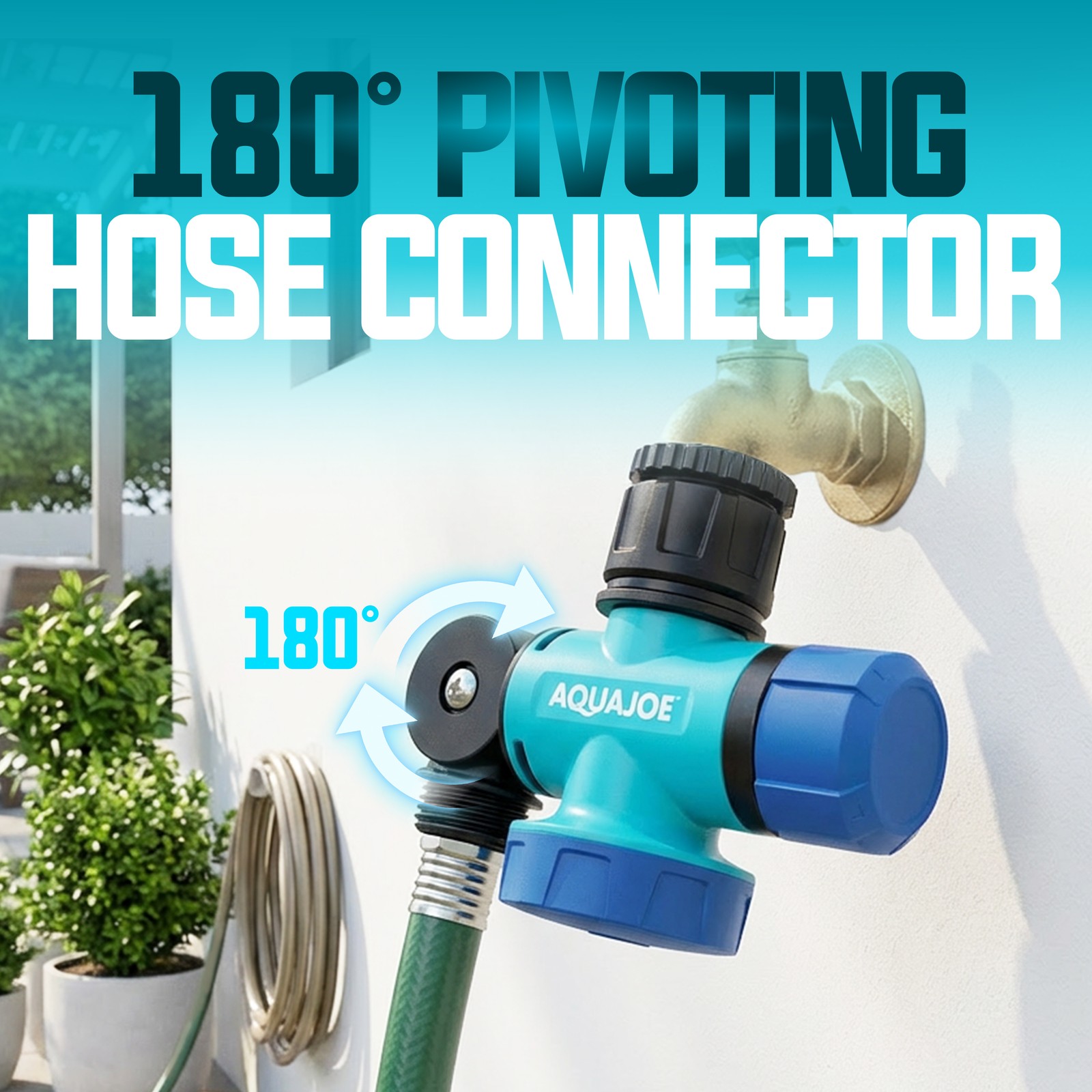 Aqua Joe 3 Pack Multi-Function Garden Hose Faucet Connector, 3/4″ Spigot Adapter