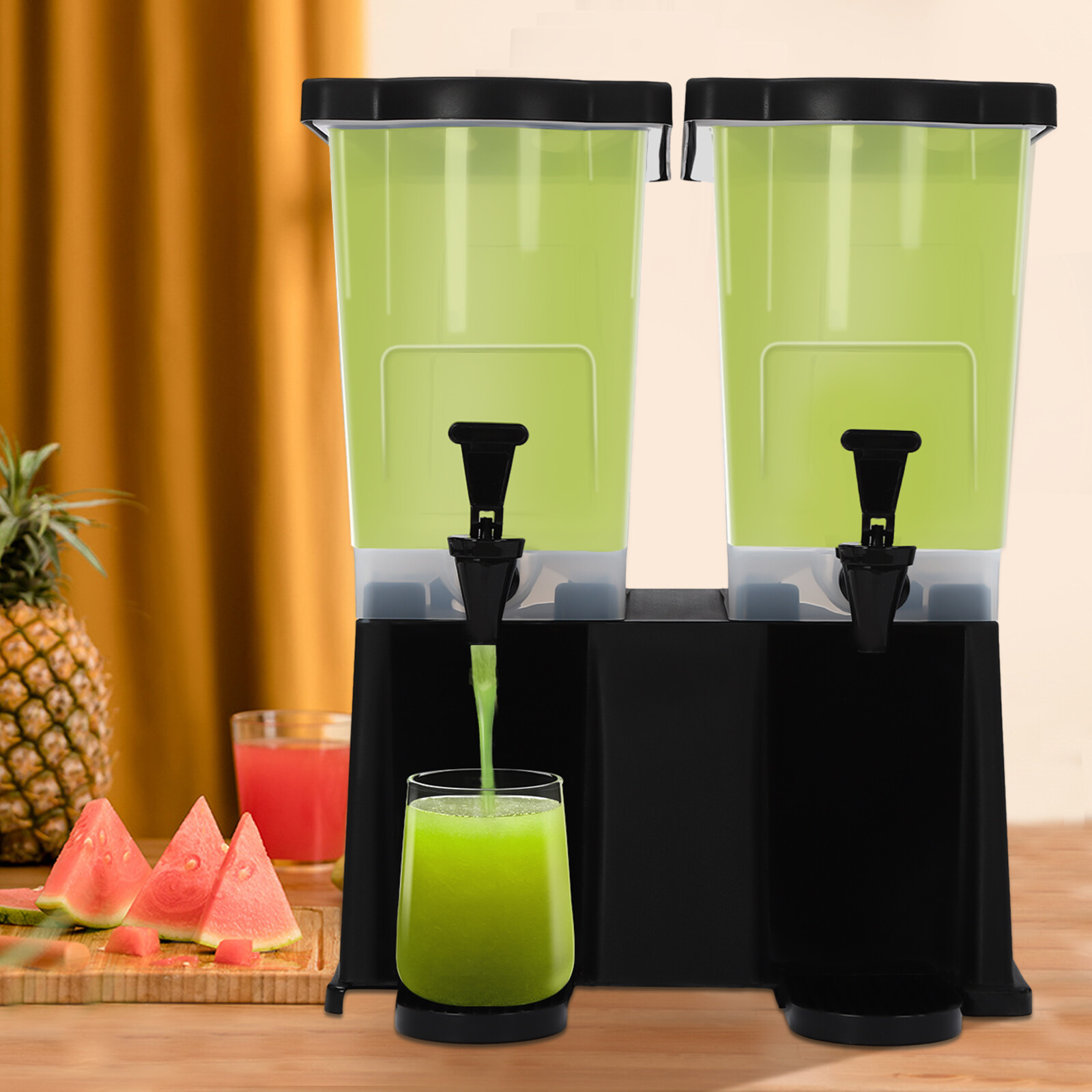 5.81 Gallon Beverage Dispenser Commercial Drink Dispenser 22L Double Tank Juice