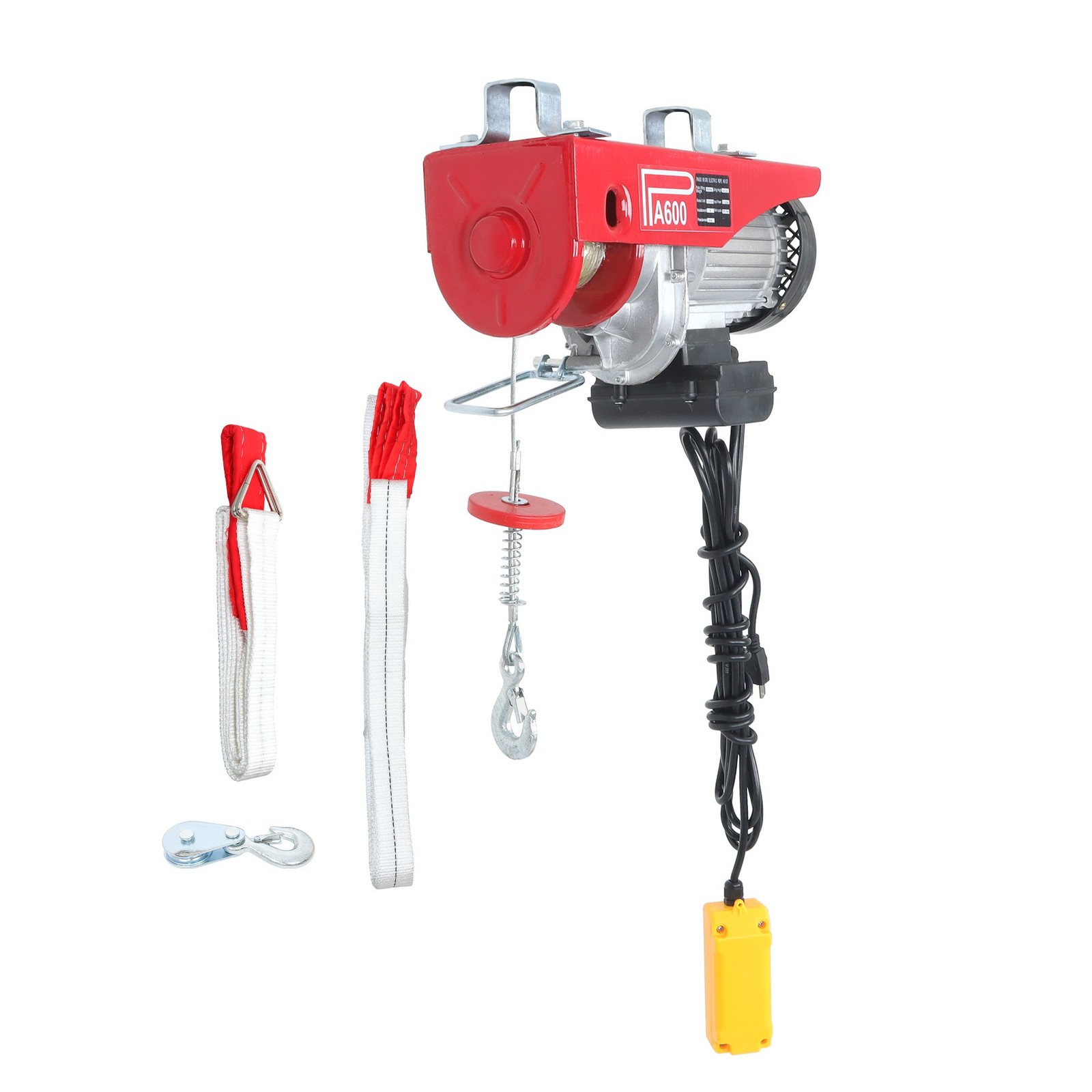1320lbs Mini Electric Hoist 14ft Wired Remote Control 1150W 20-40ft Height 110V
