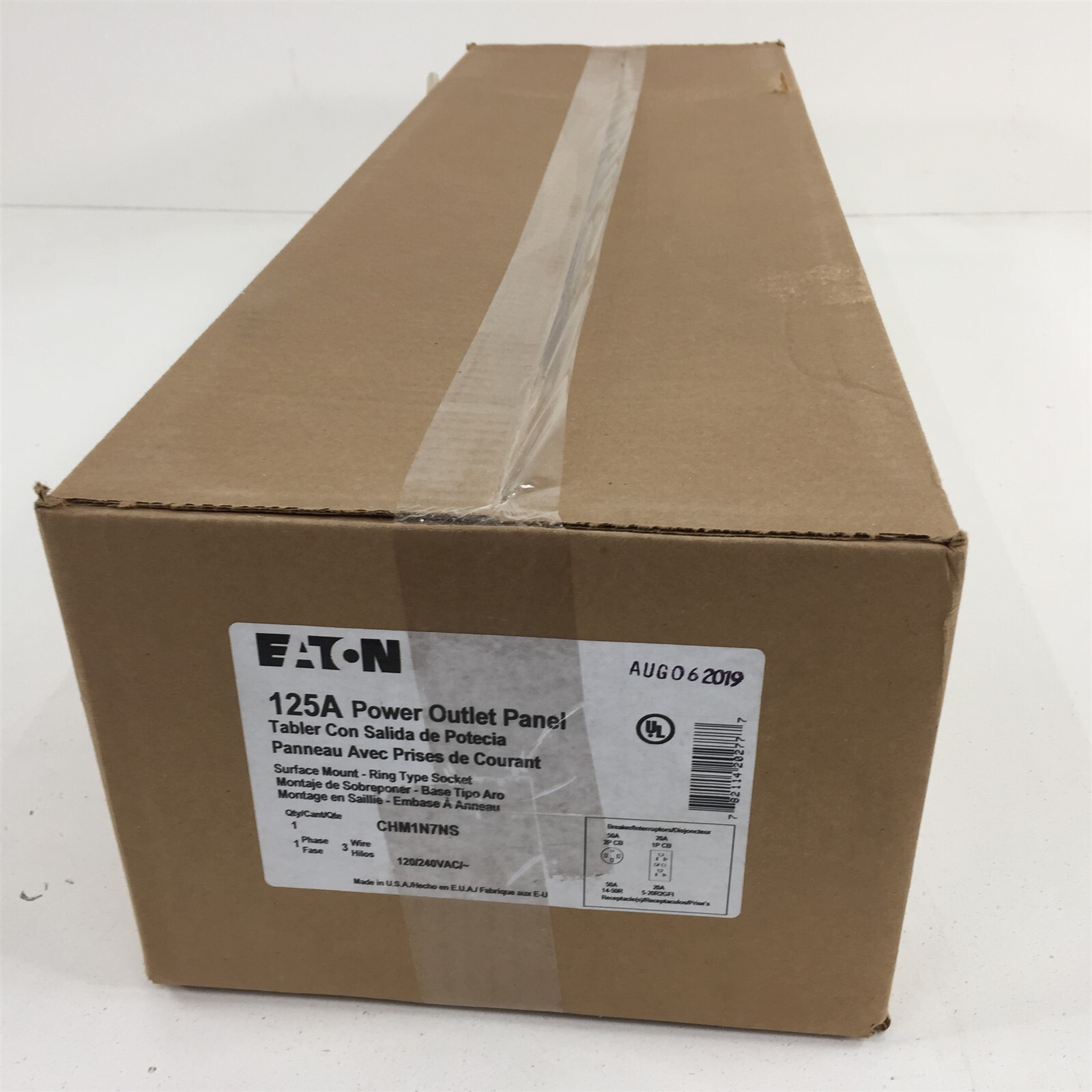 Eaton 125A Power Outlet Panel 1PH 3 Wire Surface Mount CHM1N7NS