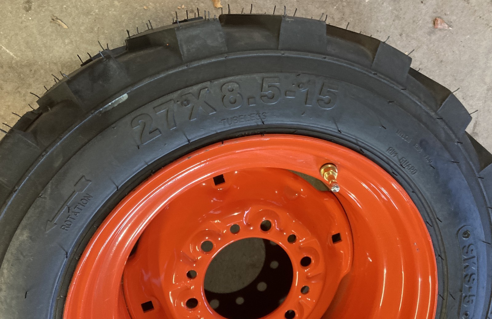 Pair of 2-27X8.50-15 SKS-5 Tires/Rims for Kubota/Kioti Tractor-27-8.50-15(6 LUG)
