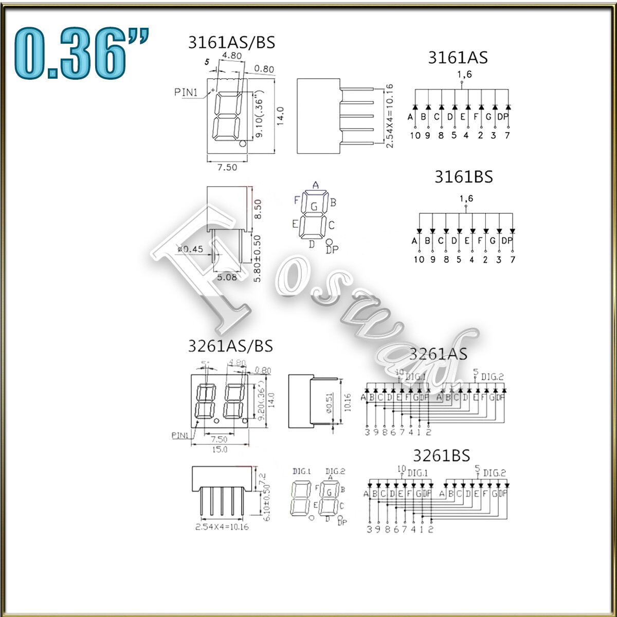 Seven 7 Segment LED Display 0.56″ 0.36 Inch Red 1 2 3 4 Digits Anode Cathode