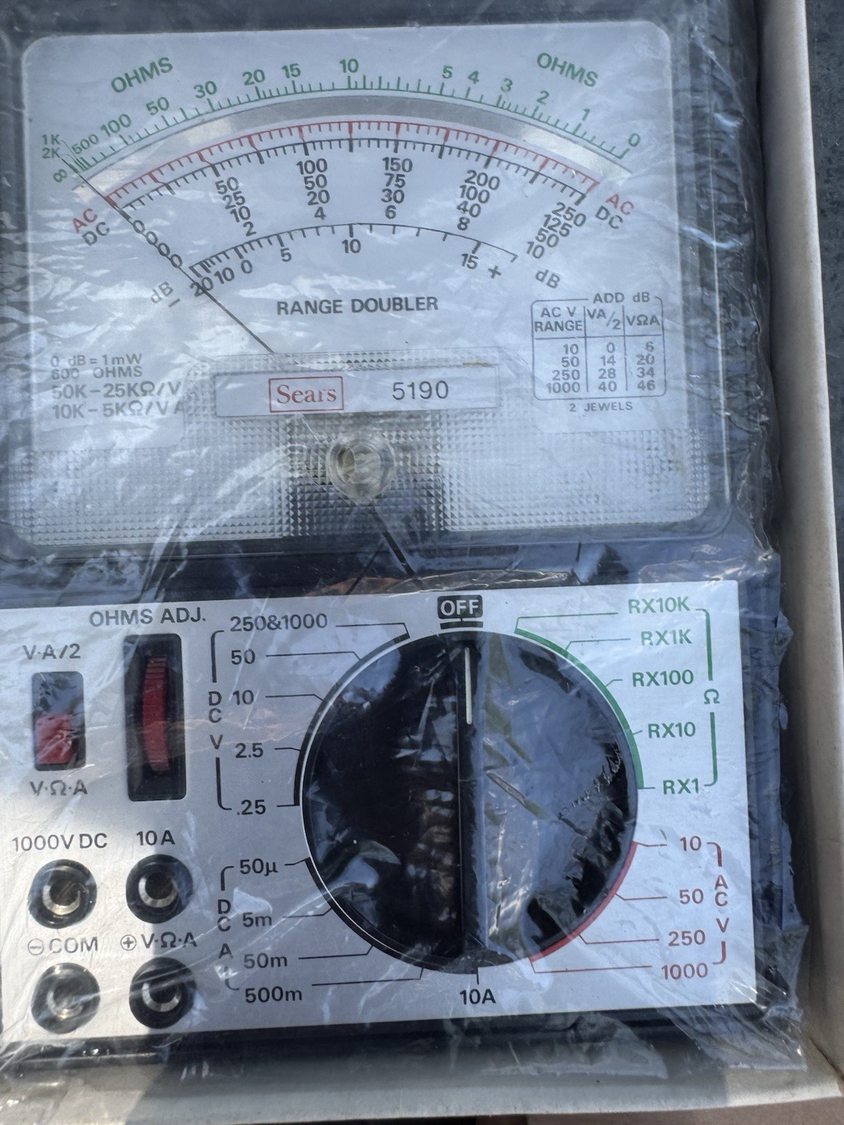 Sears 5190 Portable 43 Range VOM Multitester 50000 Ohms Volt DC Vintage NOS