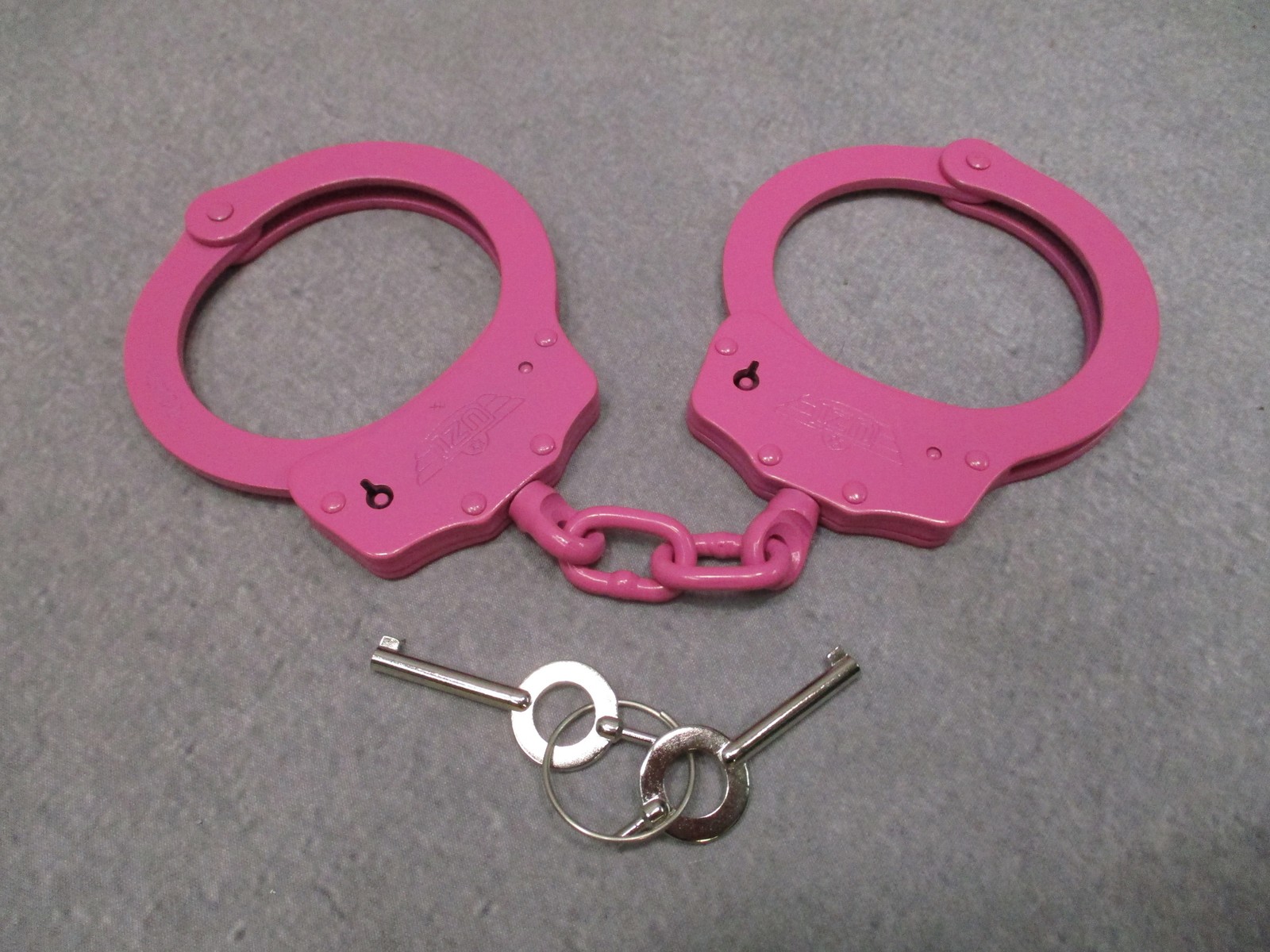 UZI Pink Plated Steel Handcuffs Double Lock with Two Keys New