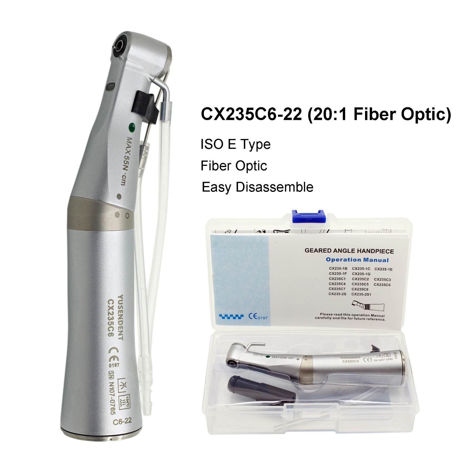 COXO Dental Surgical Straight Handpiece 20:1 Implant Contra Angle 1:1 20 Degree