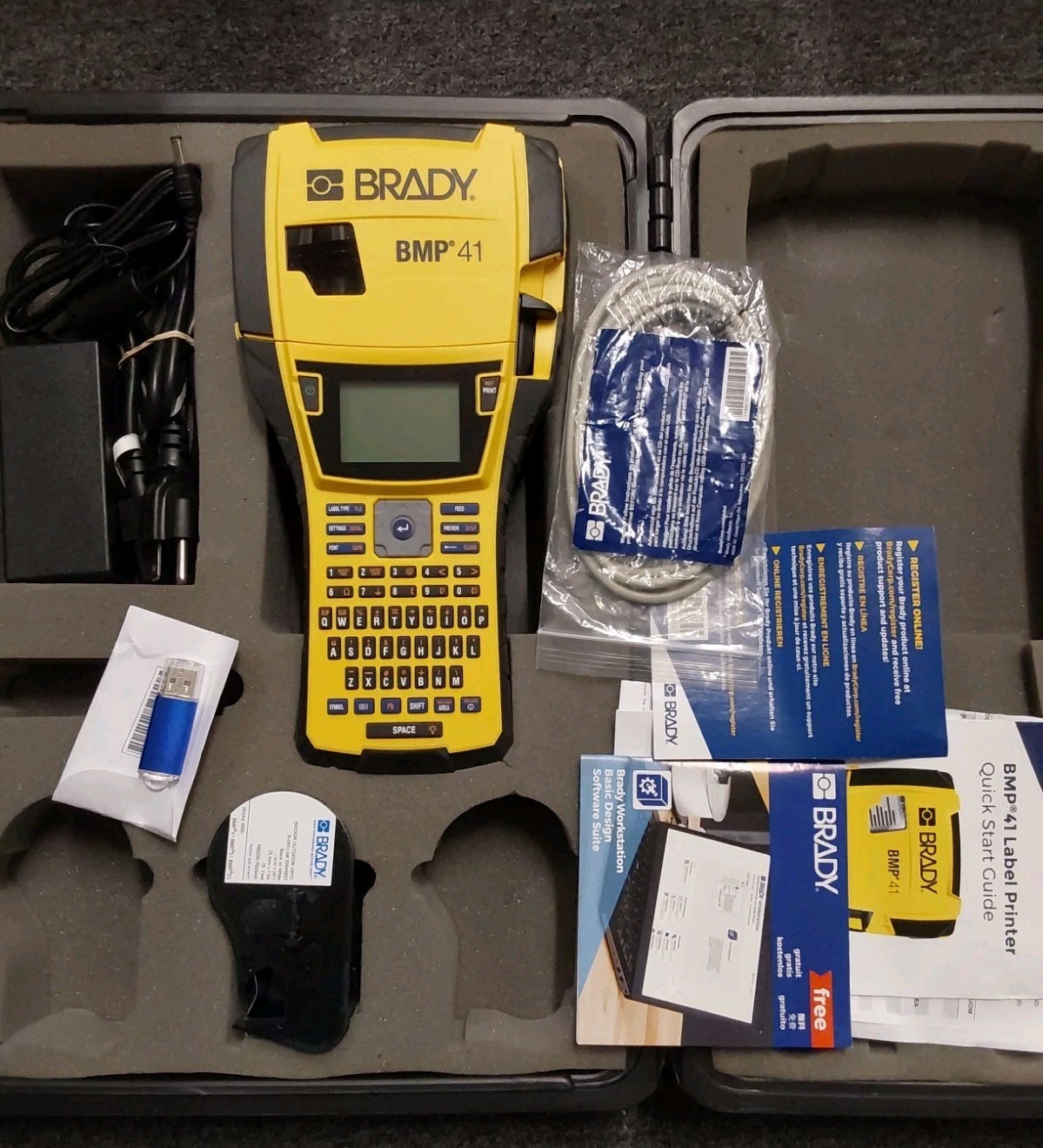 Brady BMP41 Portable Label Printer With Labels, Case, Rechargeable Battery BD