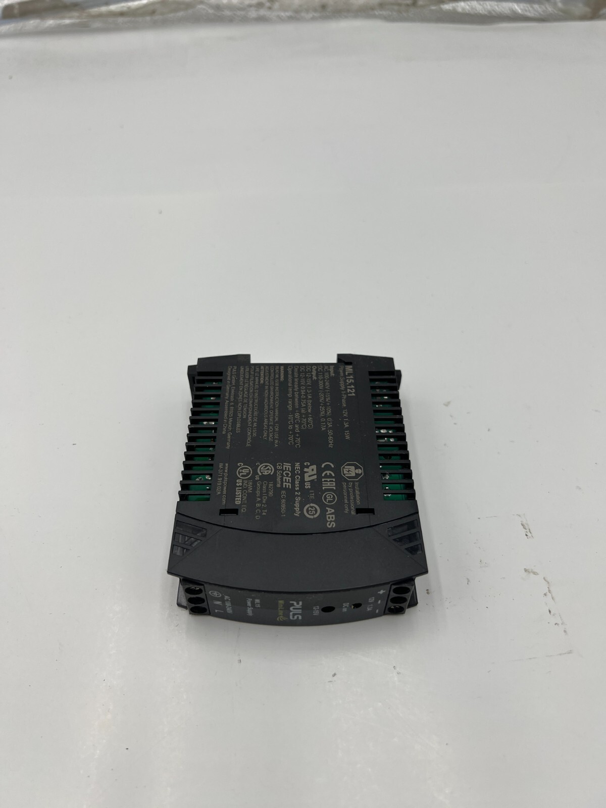 Puls ML15.121 DC Power Supply, 100/240V AC, 12/15V DC, 15 W, 1.3 A, DIN Rail