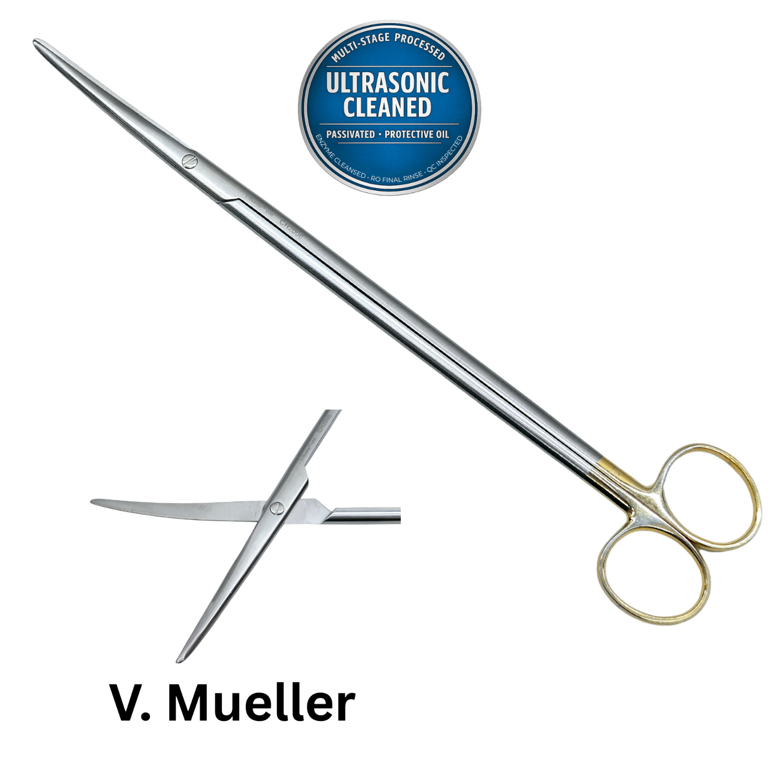 V. Mueller CH2008 Vital Metzenbaum Dissecting Scissors 12″ – Ultrasonic Cleaned