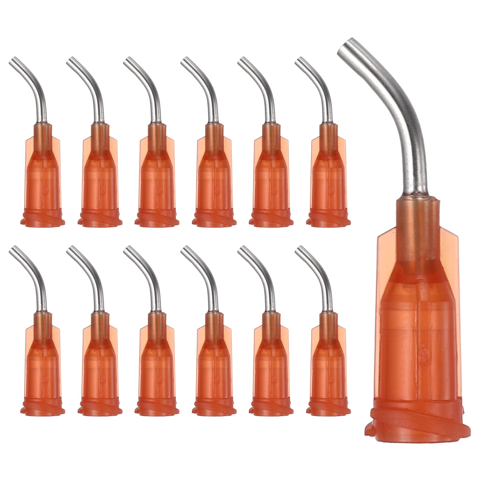 25Pcs 0.5Inch 15Ga 45° Angled Dispensing Needles, Brown