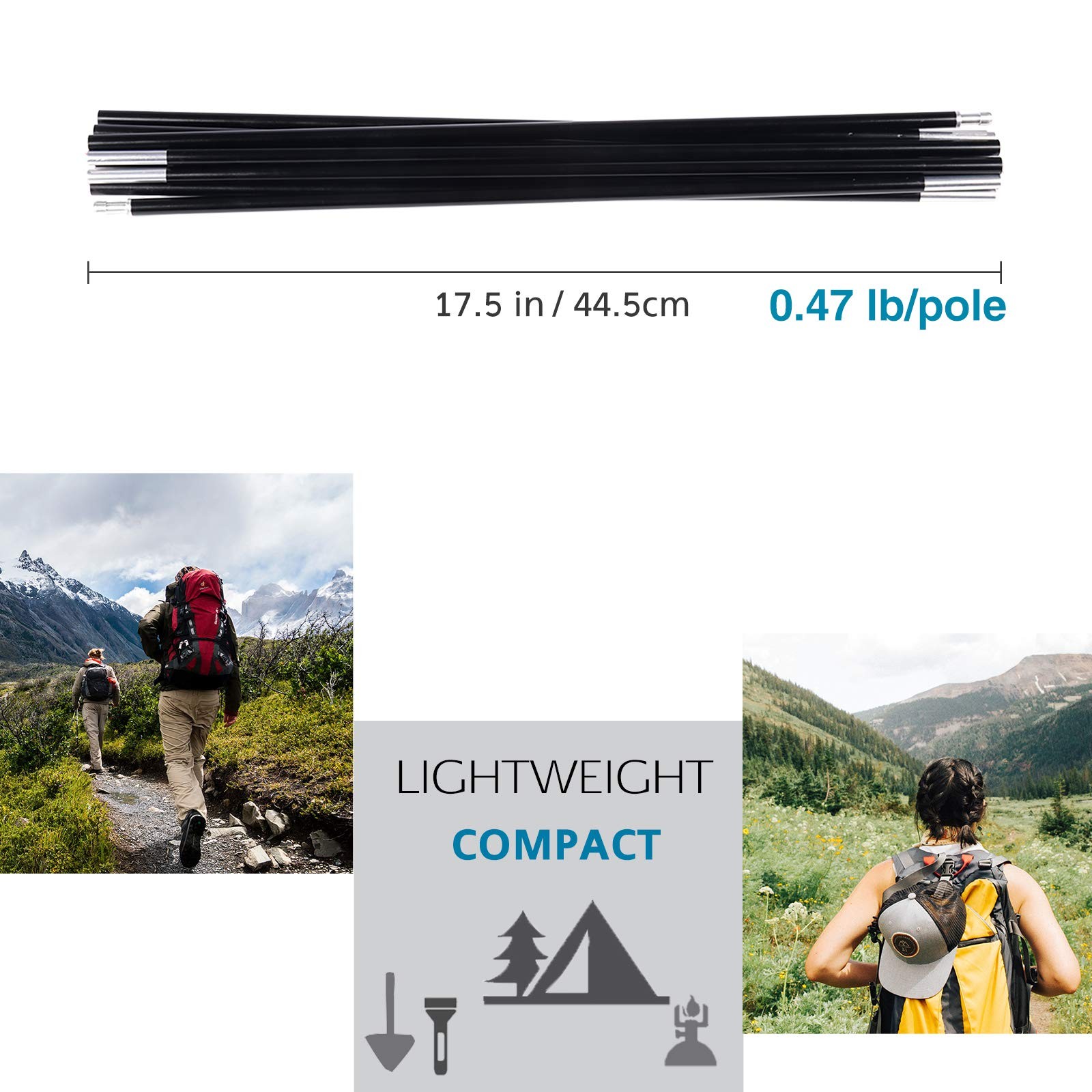 Aluminum Tent Poles Replacement 7001 Alloy T6 Heated Repair Kit Camping Gear