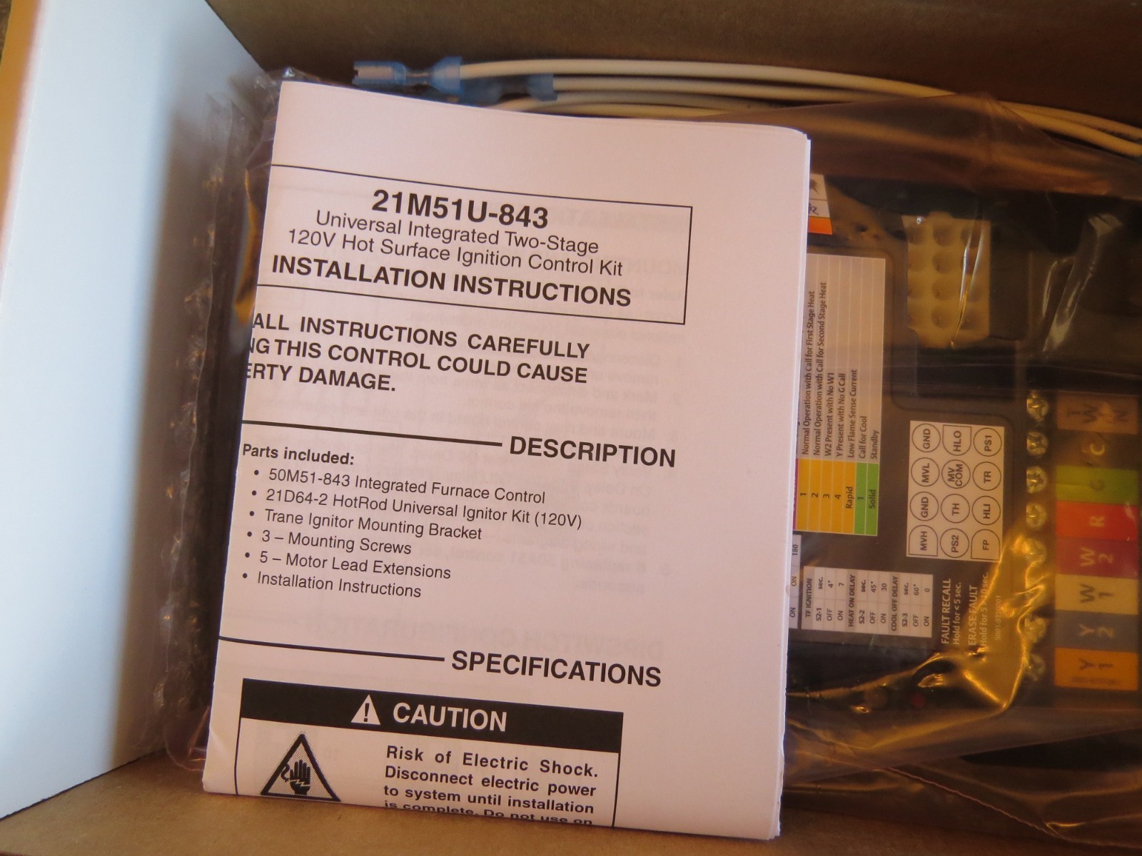 BRAND NEW WHITE RODGERS 21M51U-843 TWO-STAGE INTEGRATED FURNACE CONTROL BOARD