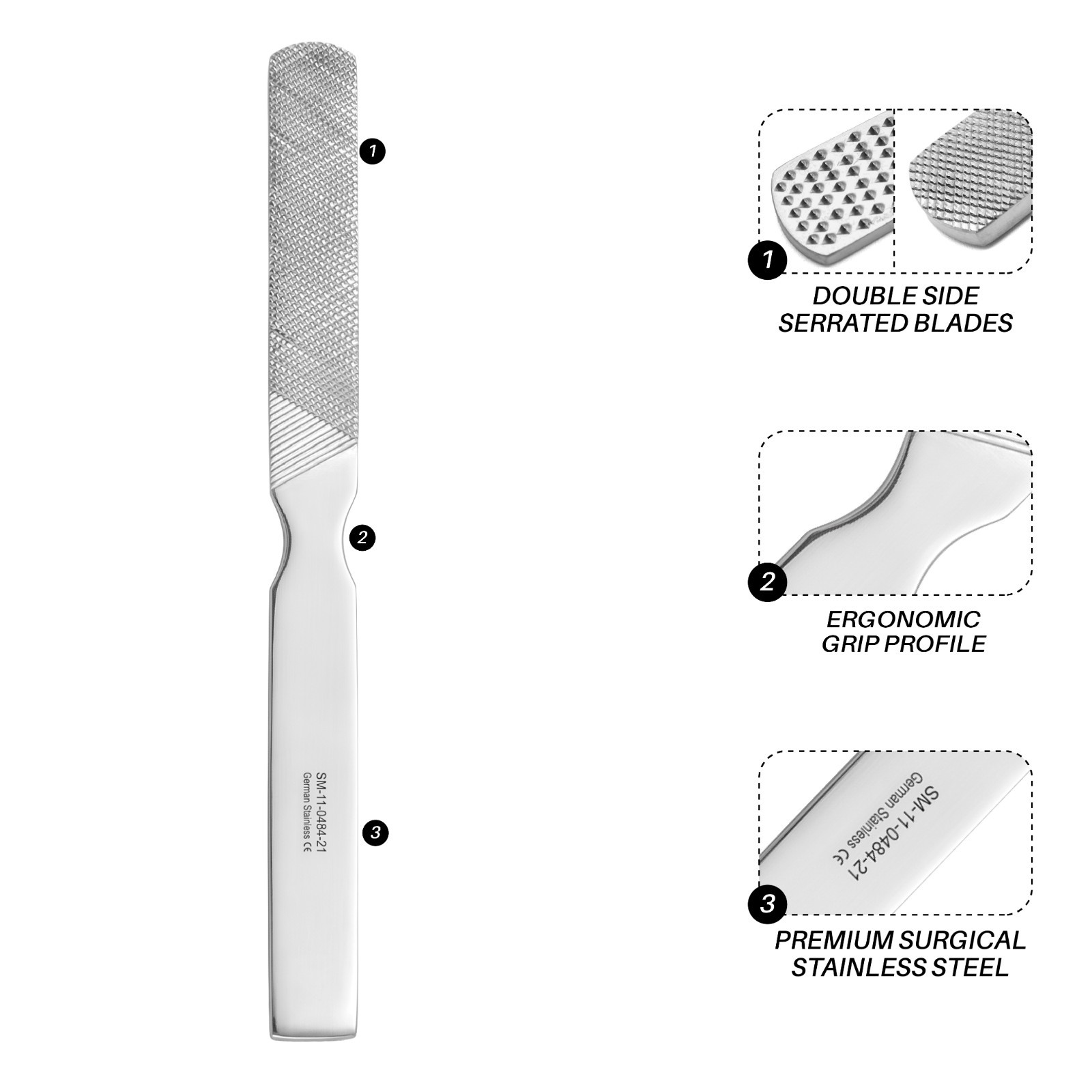 Bone File Rasp 18 mm Fine Coarse Serr Orthopedic Instrument German Grade
