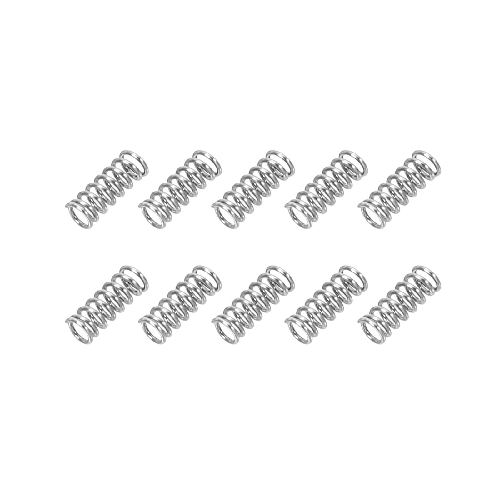 10 Pcs 304 Stainless Steel 0.3mm Wire Dia x 2mm OD x 5mm L Compression Spring
