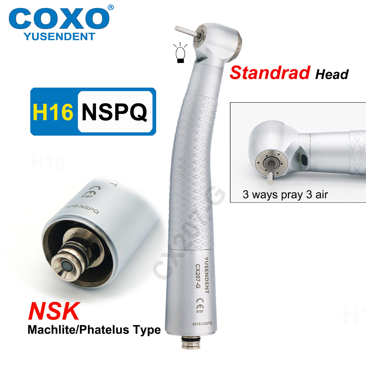 US COXO Dental Handpiece Fiber Optic High Speed Turbine LED Coupler For KAVO NSK