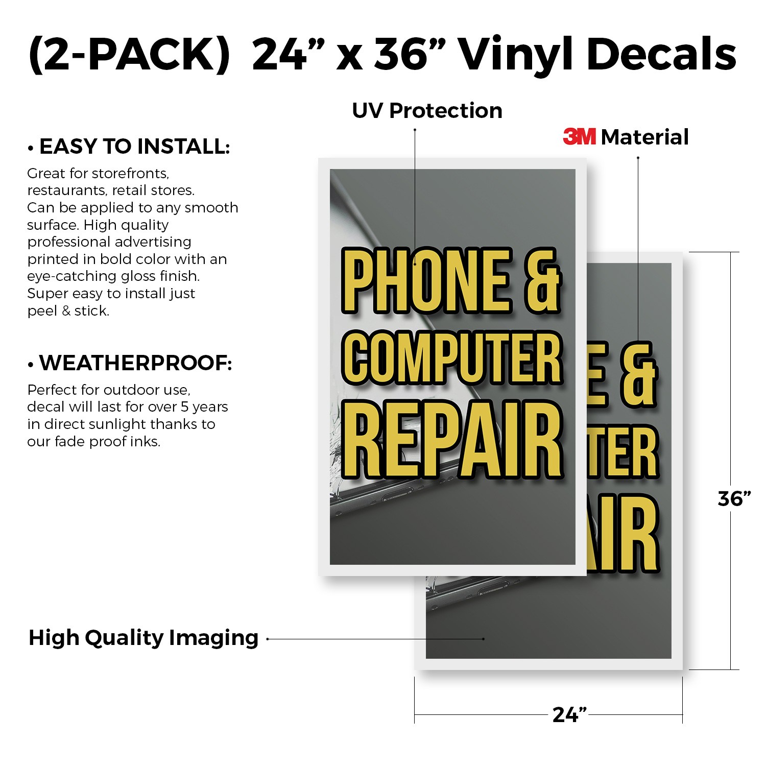 Phone and Computer Repair Heavy Duty A-Frame Sidewalk Sign Pro Service Fast