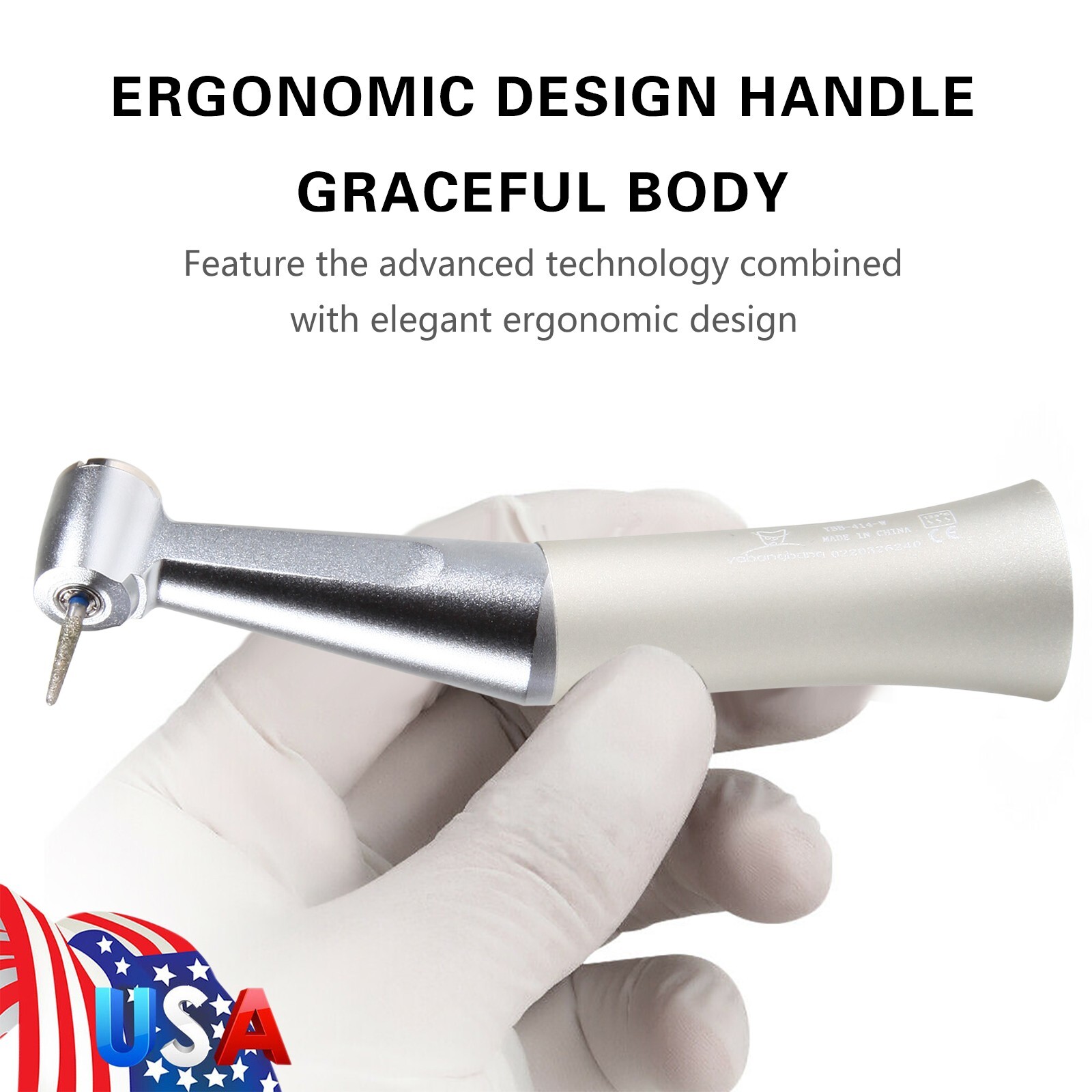Low Speed Contra Angle Handpiece Push Fit FG 1.6mm Burs E-type Dental