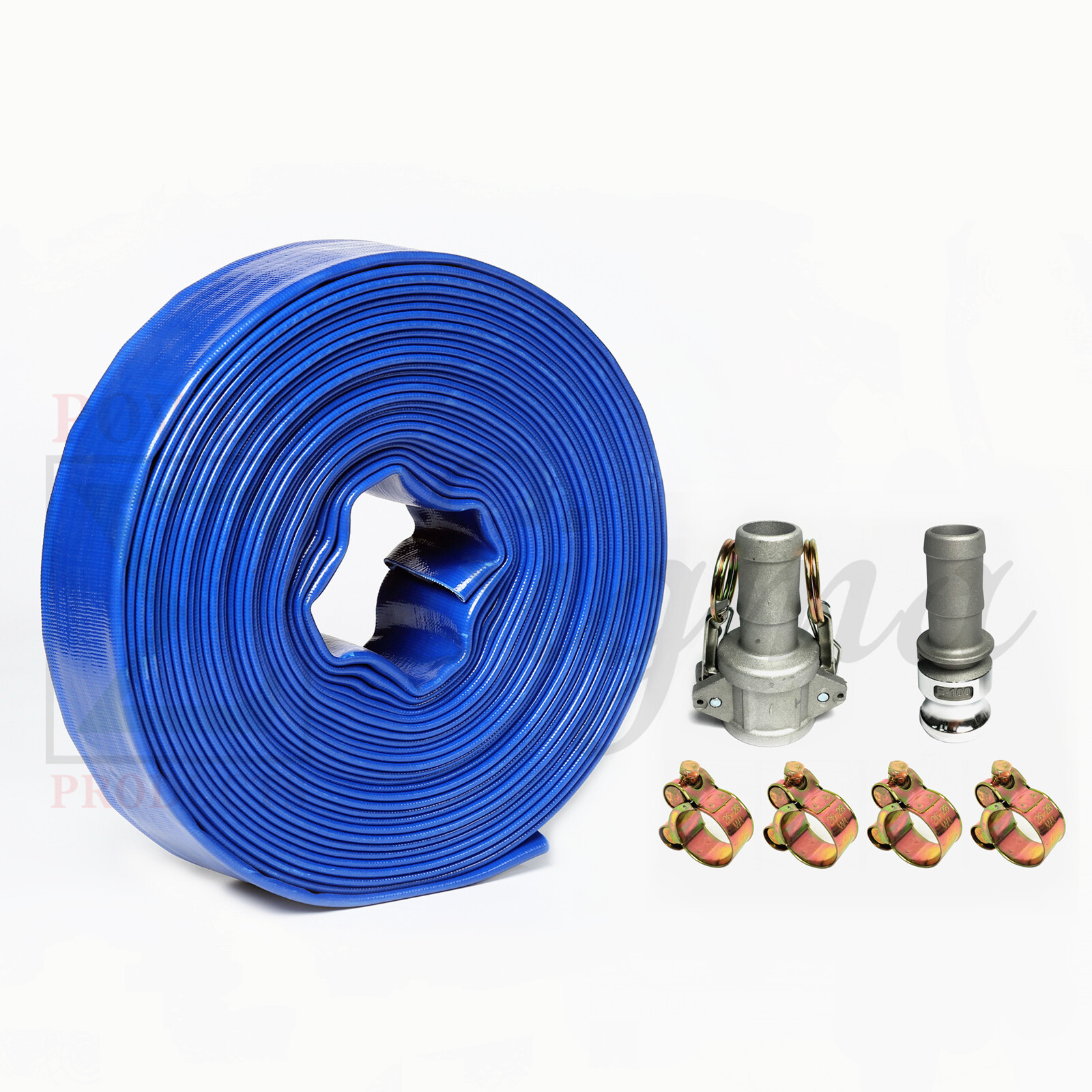 Sigma 1″ IN X 100′ Feet PVC Lay Flat Agricultural Pump Discharge Hose & Camlock