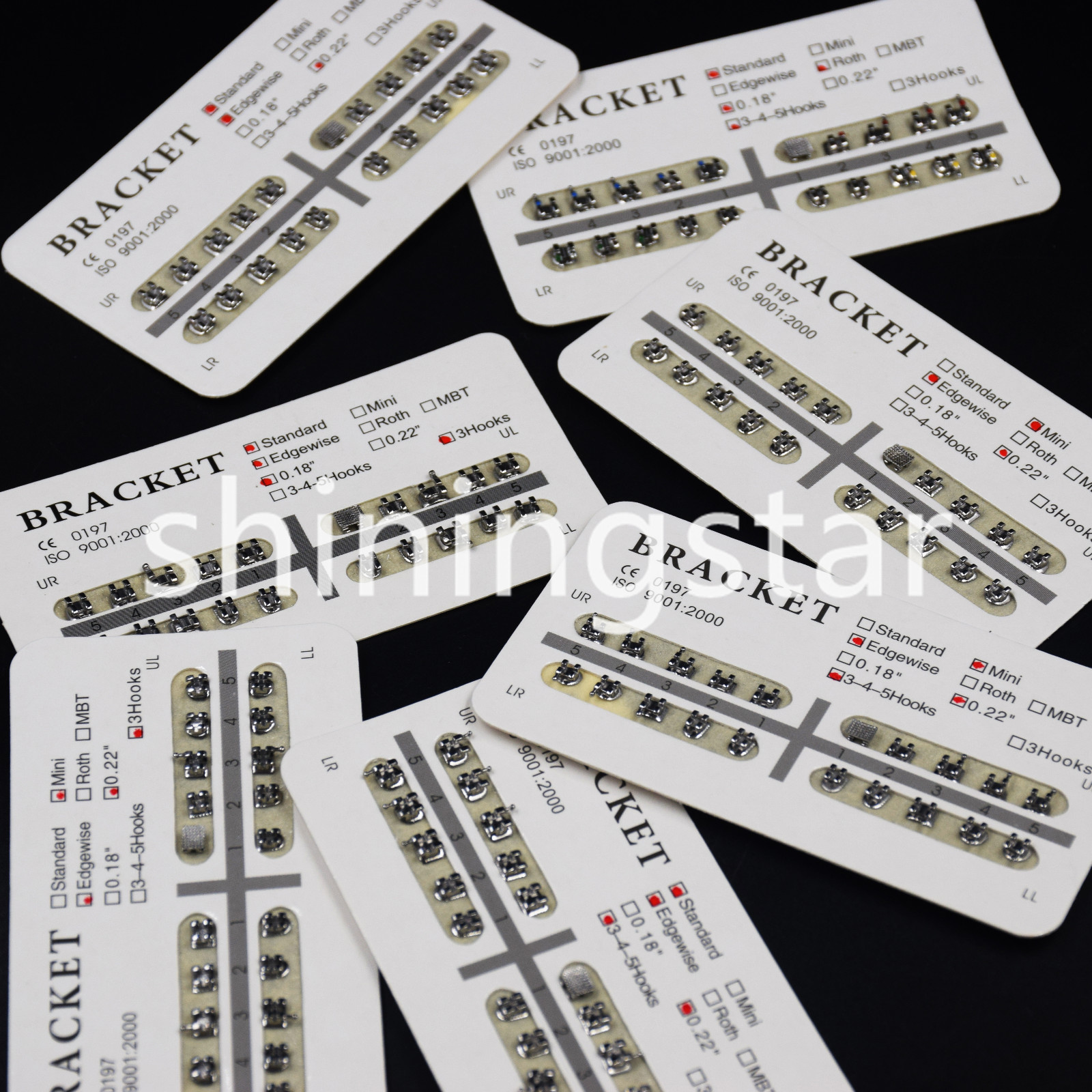 Dental Orthodontic Bracket Mini/Standard Roth MBT Edgewise 018/022 3/345 Hooks