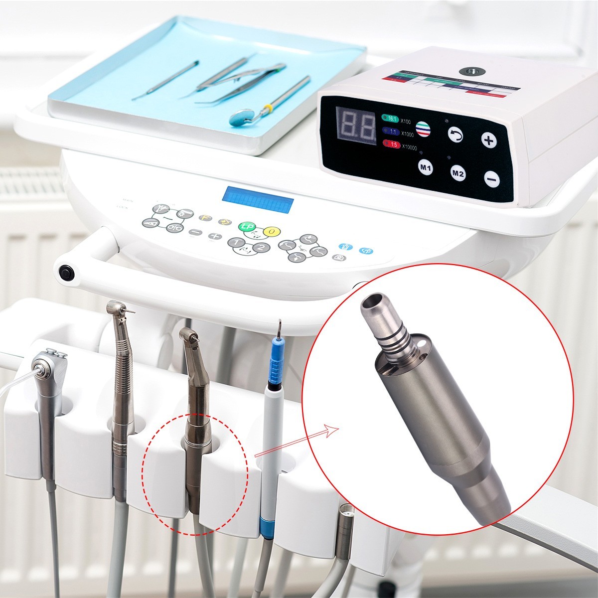 Dental LED Brushless Electric Micro Motor/Fiber Optic Handpiece Fit for NSK