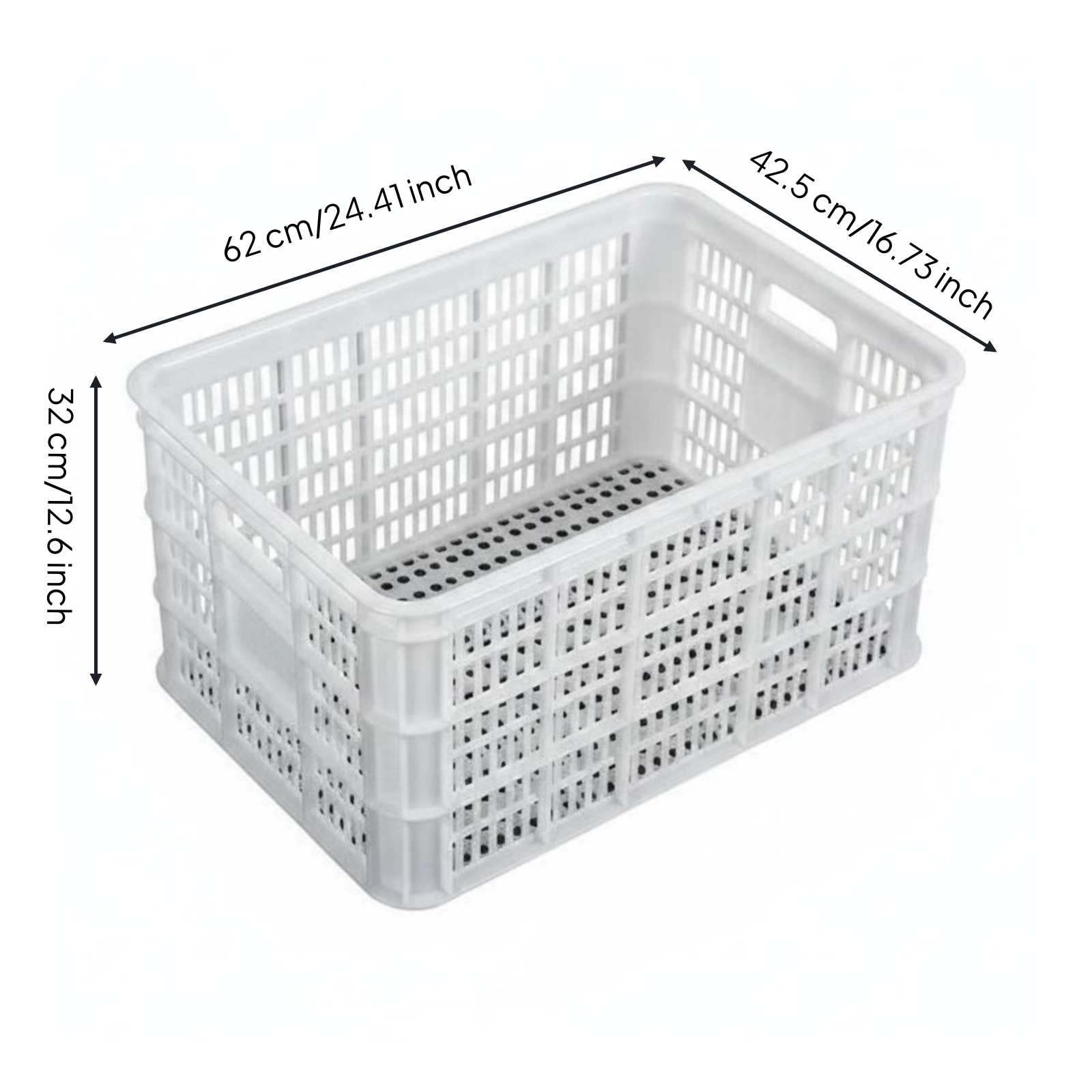 Ventilated Plastic Container Lightweight for Warehouse, Business Owners