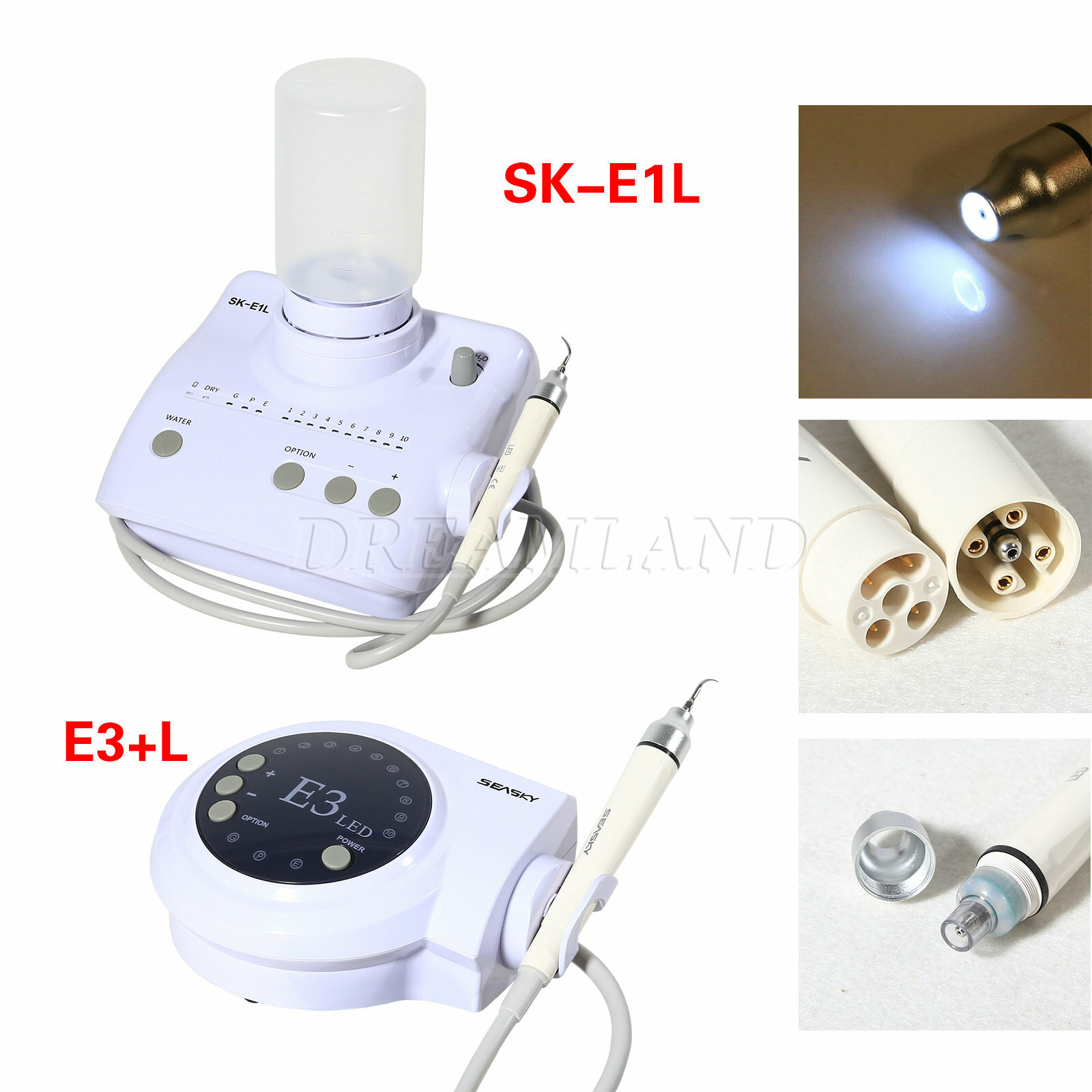 LED Dental Ultrasonic Scaler Handpiece fit SKYSEA EMS Cavitron (2 Bottles)