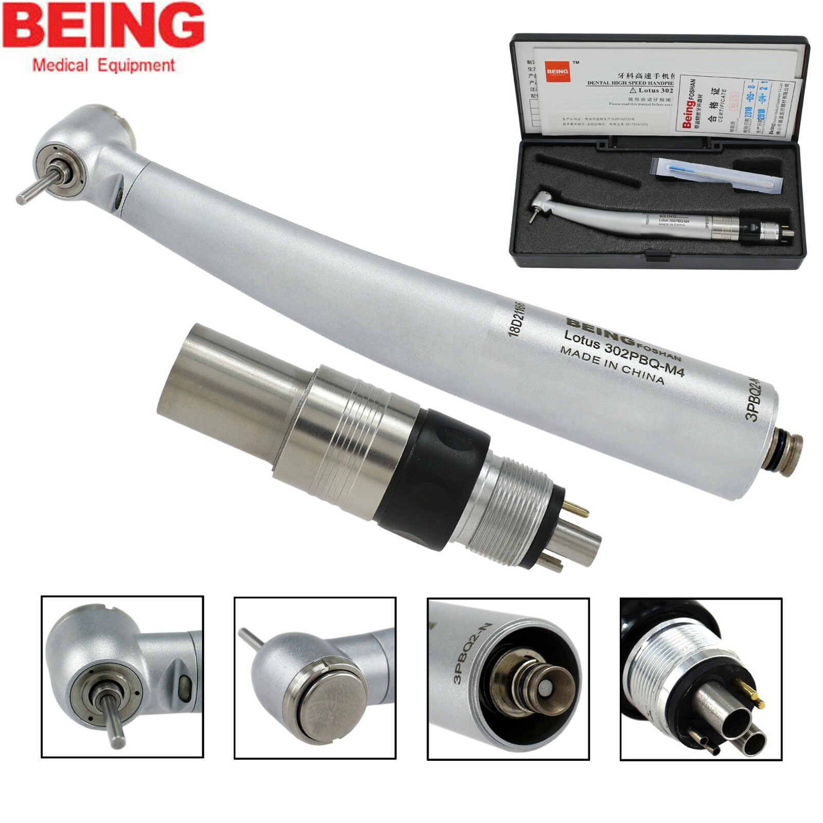 BEING Dental Fiber Optic LED Handpiece NSK Phatelus Machlite Coupling 6 Holes