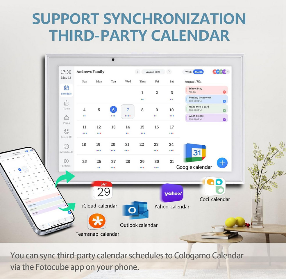 Smart Digital Calendar & Chore Chart, 1920 * 1080P Full HD Touchscreen 10.1 inch