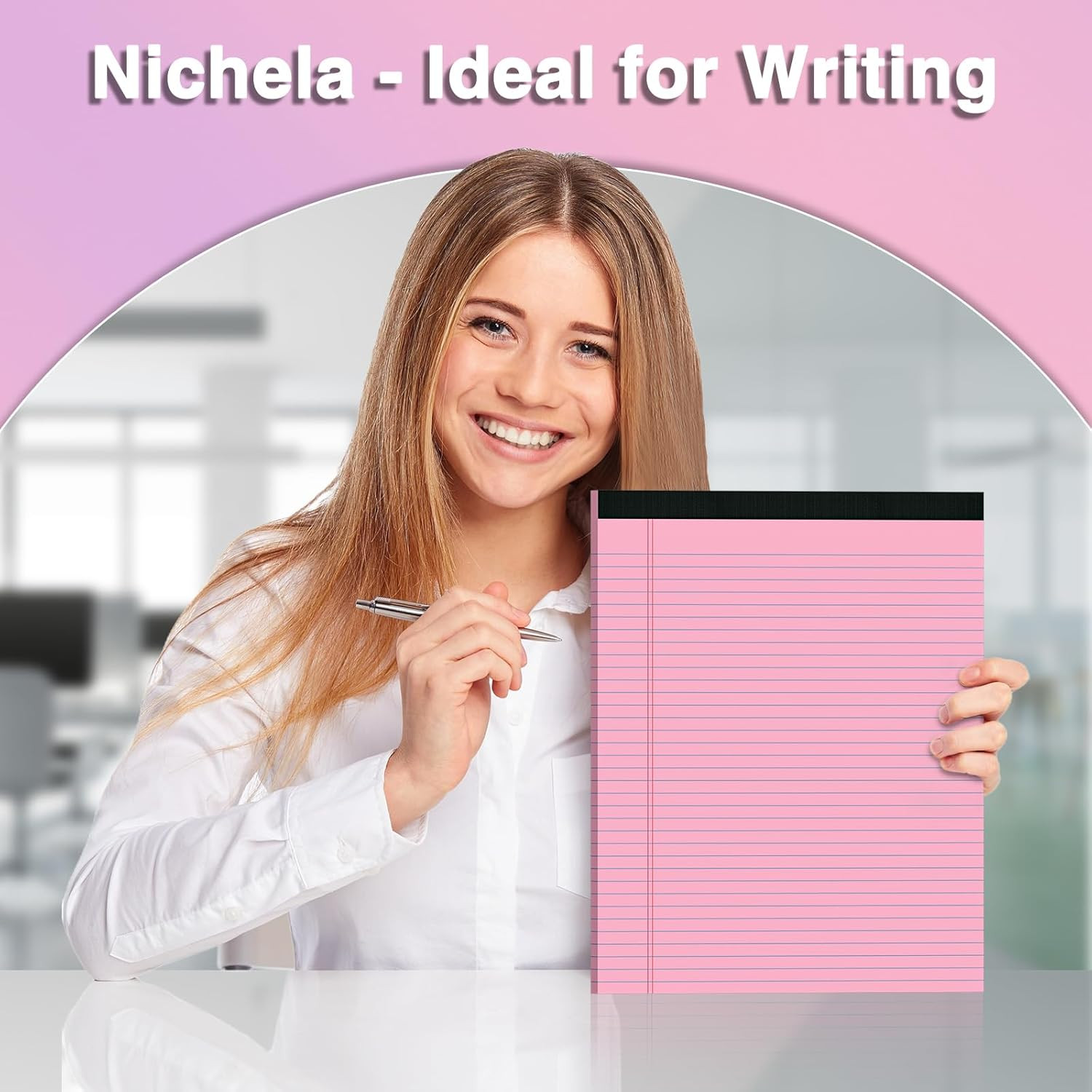 3 Pcs Legal Pads 8.5 x 11 Colored Note Pads 8.5 x 11 Notepad Total 75 Sheets, Mi