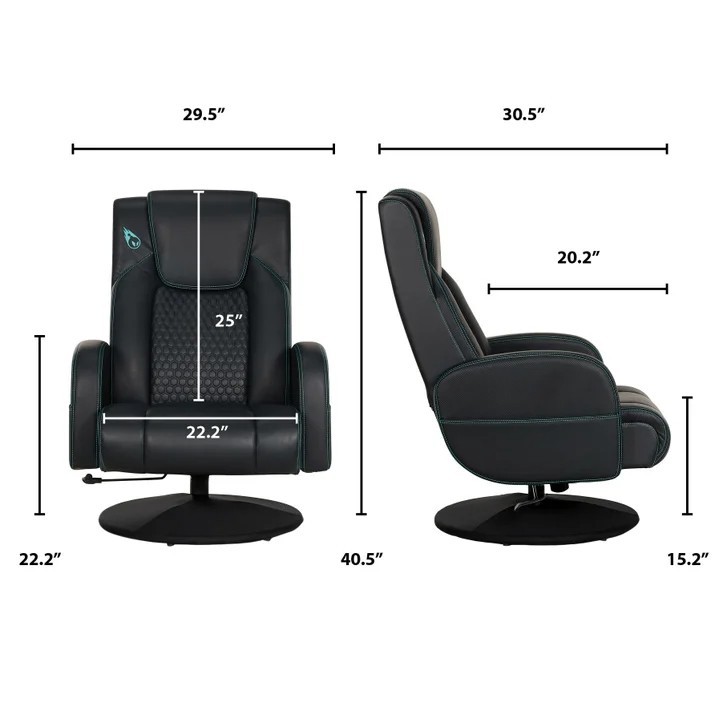 DPS Centurion Pedestal Swivel Gaming Chair with Storage Pockets, Reclining Chair
