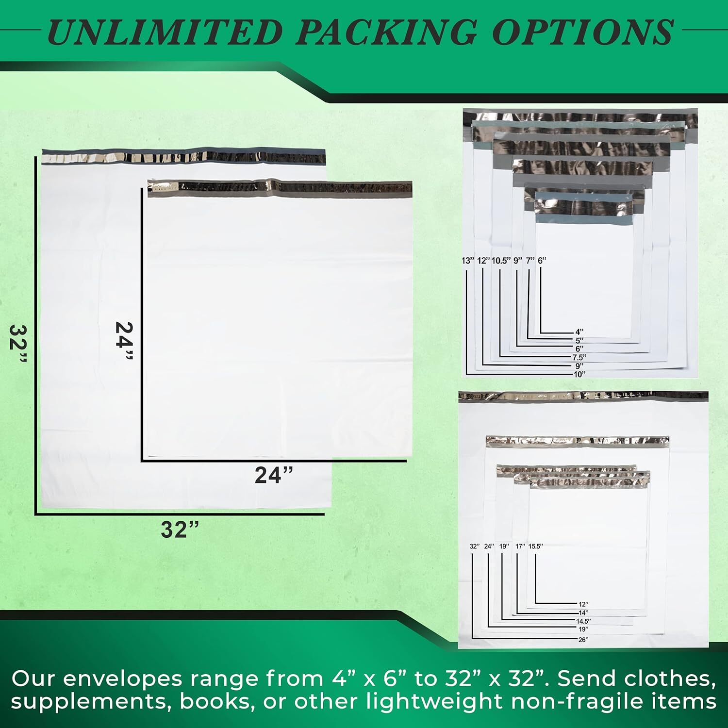 Ultra Heavy Duty 5MIL Poly Mailers Shipping Mailing Poly Bags 24in X 24in