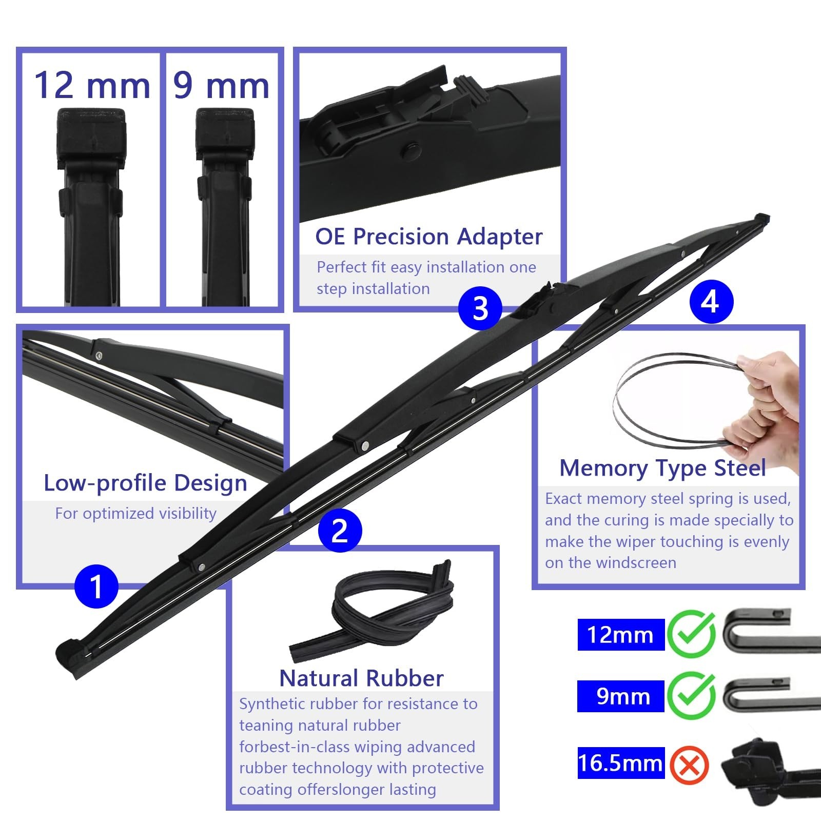 32 Wiper Blades for Rv or Motorhome rv windshield wipers 12mm 9mm J Hook with…