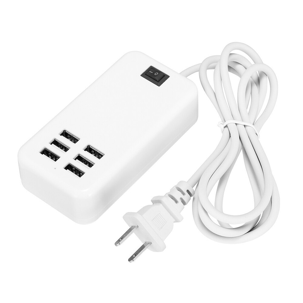 Multi 6 Port USB Hub Wall Charger Station Fast Charging Desktop AC Power Adapter