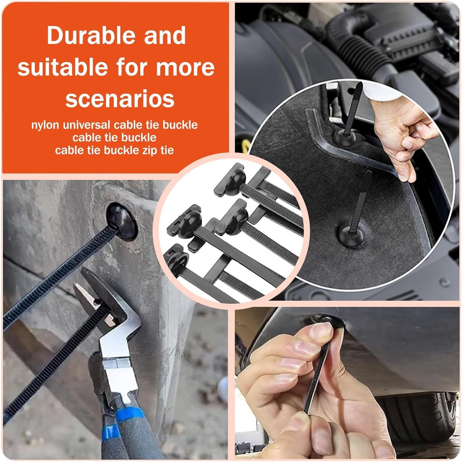 165PC for Car Fender Trunk Repair, Automotive Zipper Clips,Heavy Duty Self-Lock