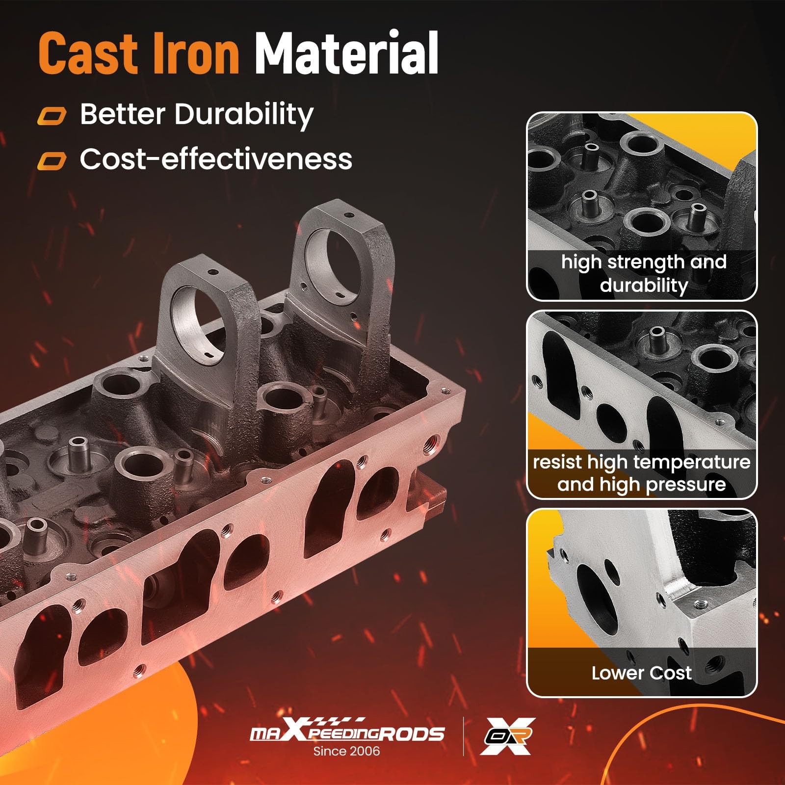 Cylinder Head Compatible with Ranger B2500 2.5L 2.3L VIN C A 1996-2001 EHF140-3