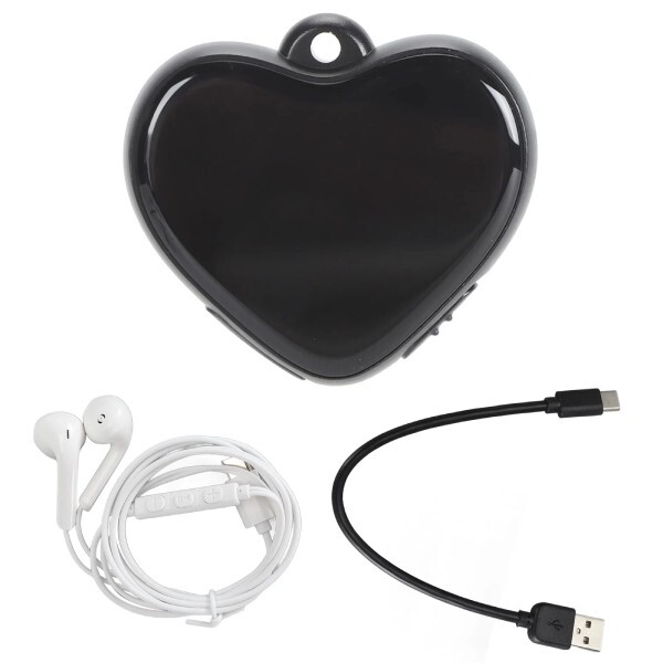 Heart Shaped Hands Free Voice Activated Necklace Recorder