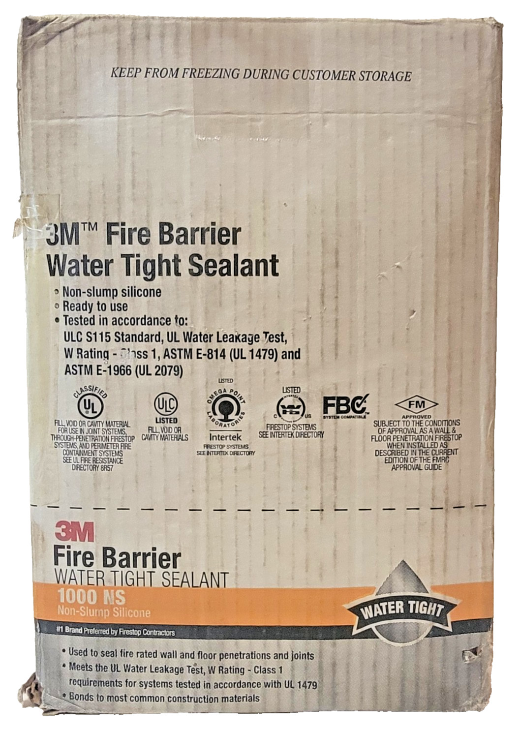 3M (Lot of 12) Fire Barrier H2O Tight Sealant 1000 NS Gray 10.1 fl oz Cartridge