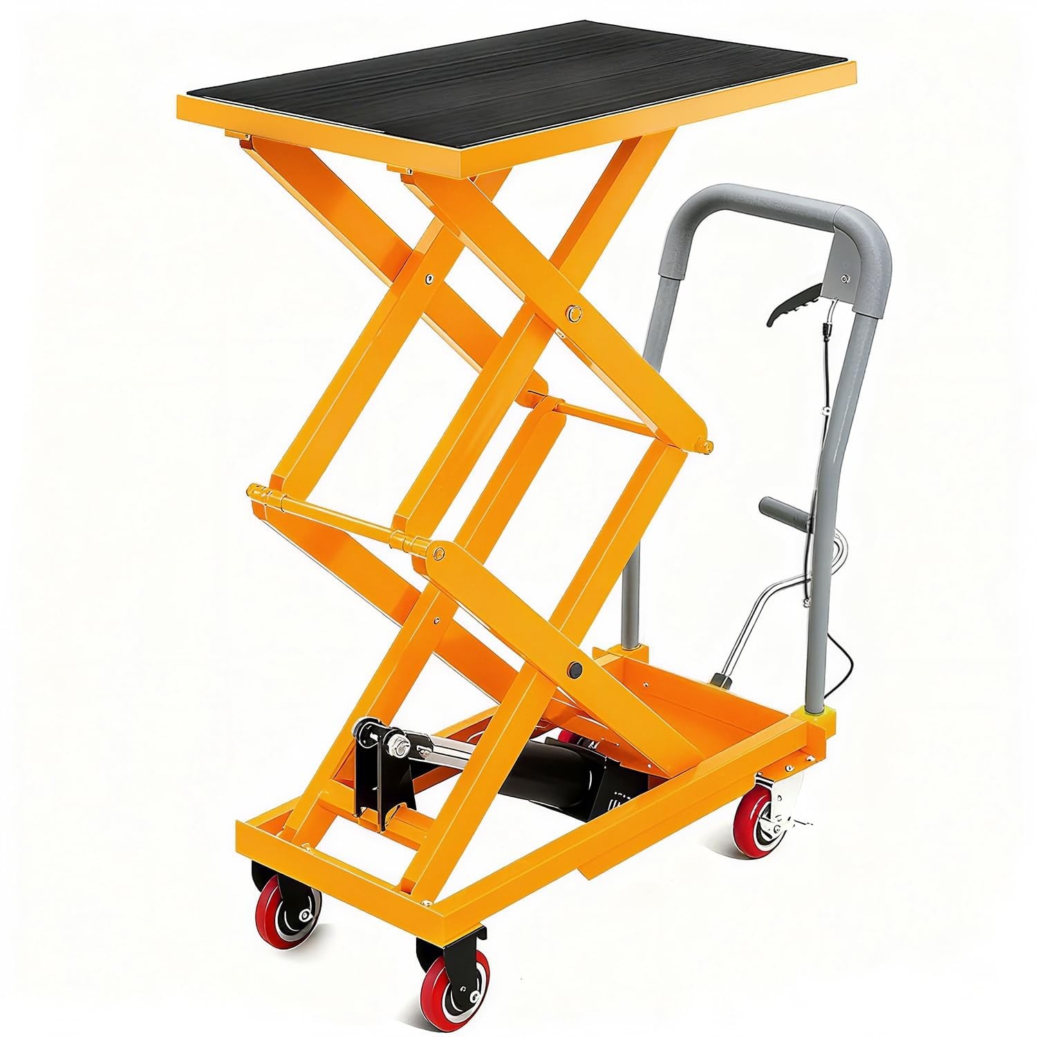 Manual Double Scissor Lift Table Hydraulic Lift Cart 330Lbs 50 Inch Lifting