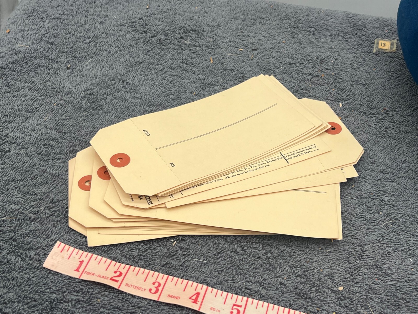 vintage deadstock inventory store label tags office antique numbered lot 50