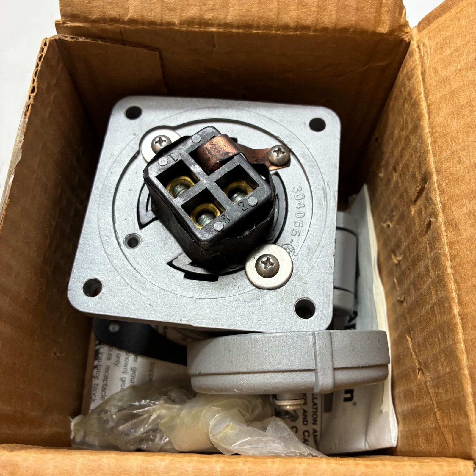 Appleton ADR3034 30A 600V 4P Powertite Receptacle w/ Box