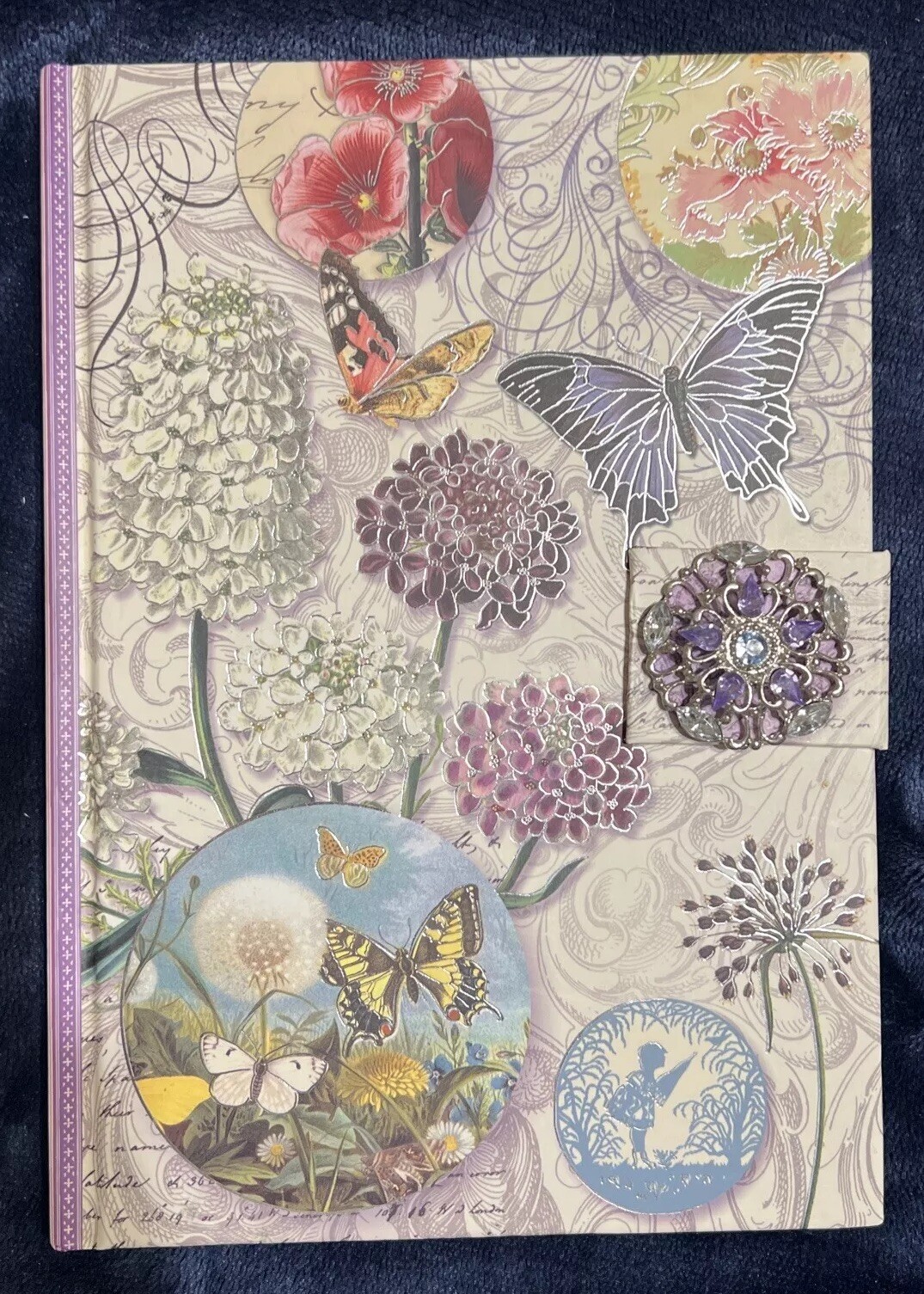 Punch Studio Journal Butterfly Dream w/ Jewel Brooch Closure 93753