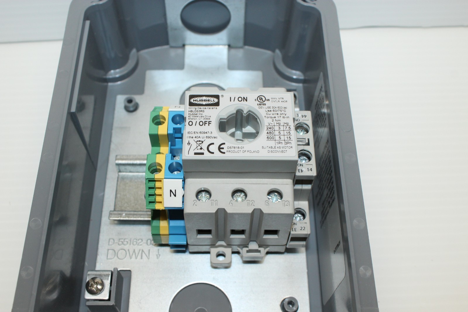 Hubbell Wiring Device-Kellems Hblds30ac Disconnect Switch, Nonfusible, 3Pst,