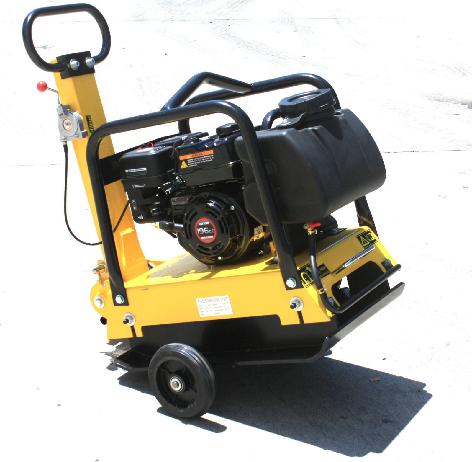 Heavy Duty Large Plate Walk Behind Vibratory Dirt Plate Compactor Rammer w/ Tank