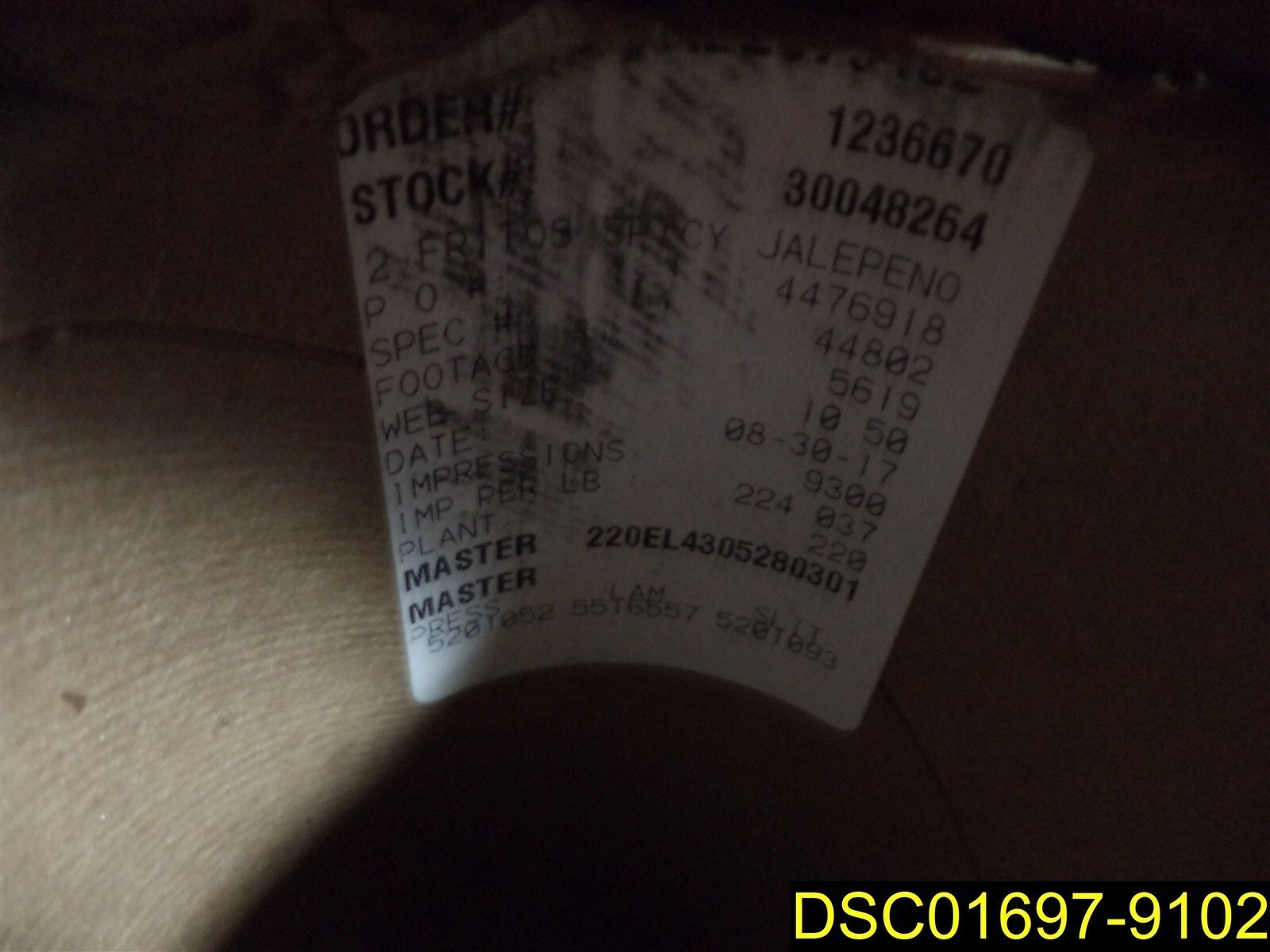 1 Roll: Stock # 30048264, 10 1/4″ Actual Width Websize listed as 10.5″, 0.10″ th